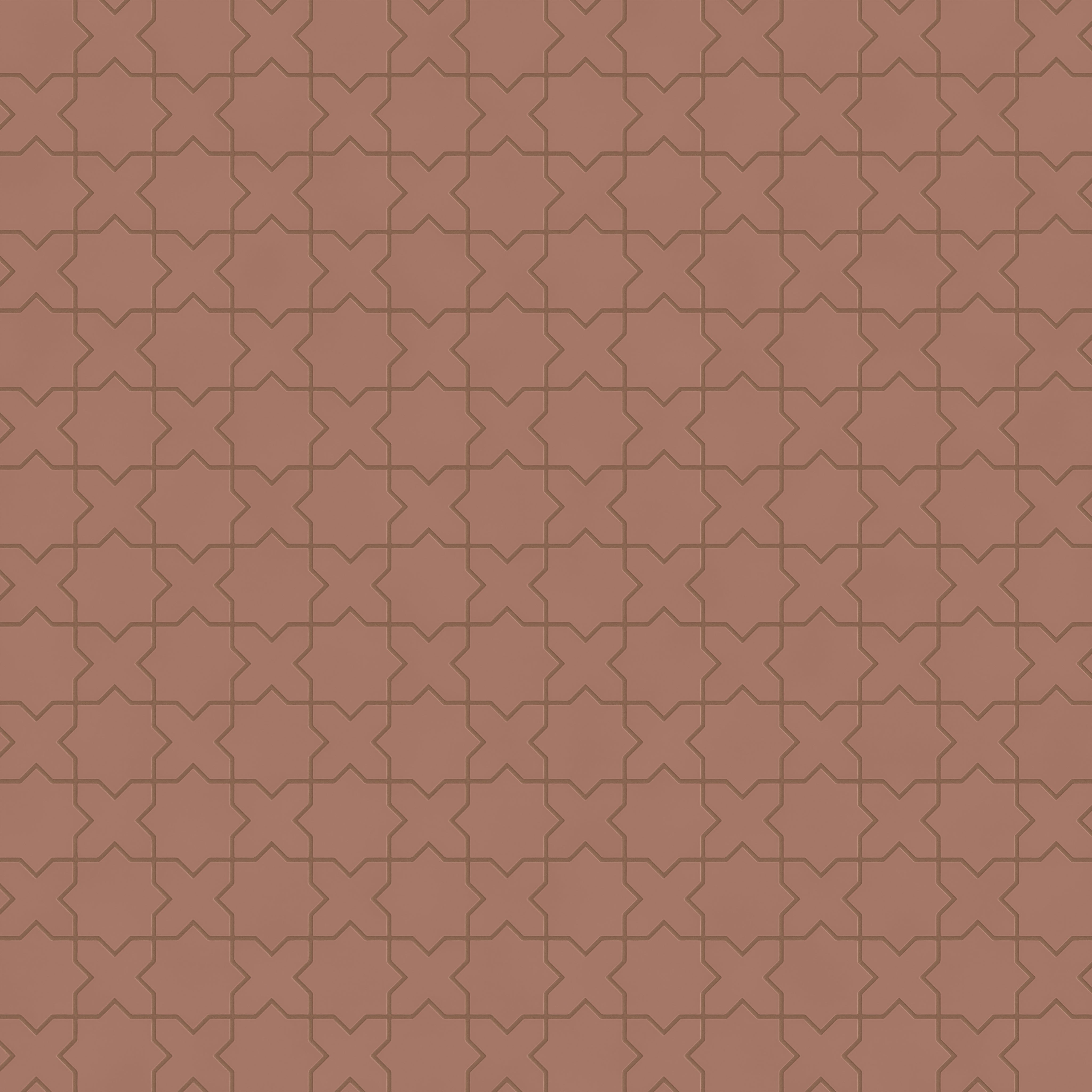 Mini Star & Cross Original Ceramic Tile in Mauve Matte