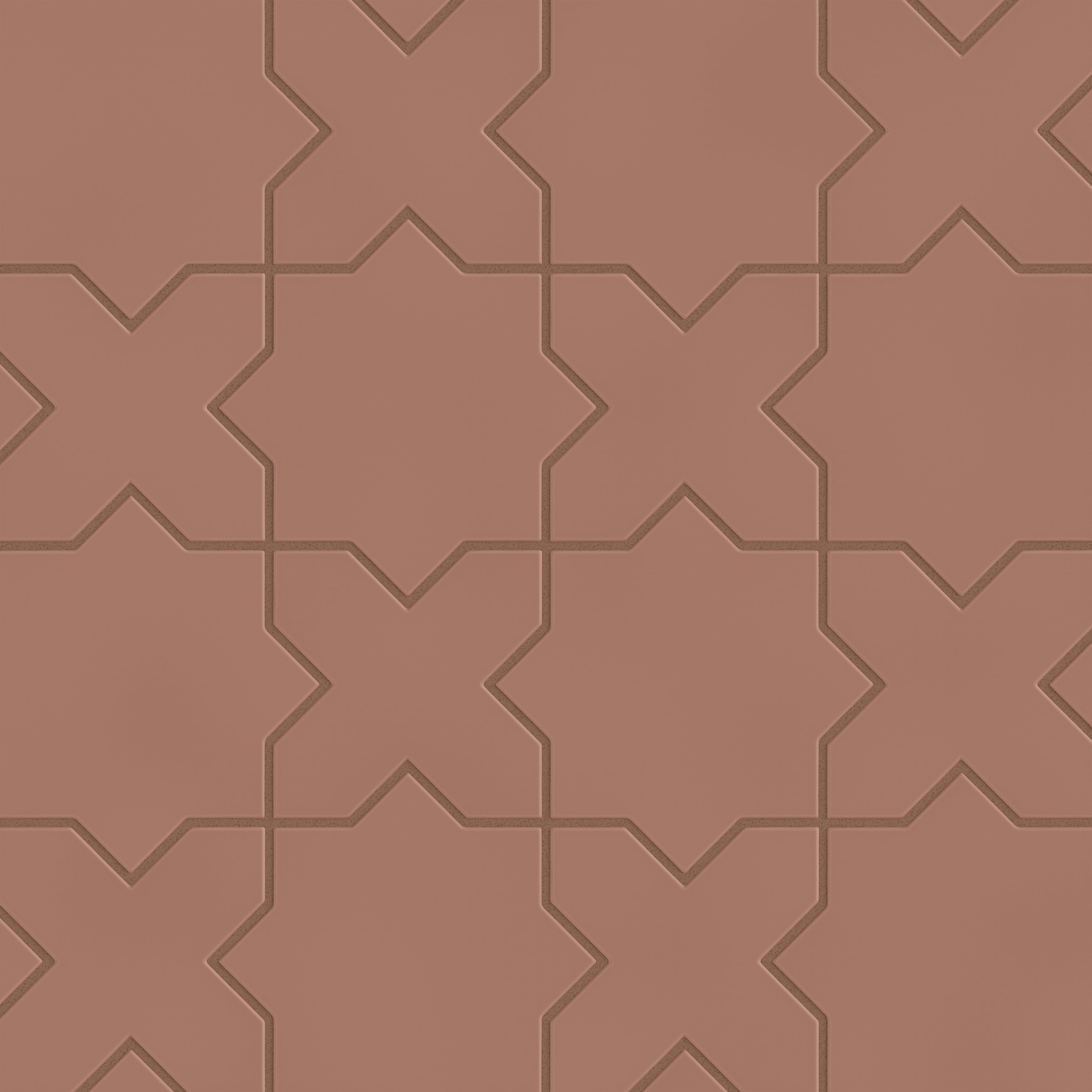 Star & Cross Original Ceramic Tile in Mauve Matte