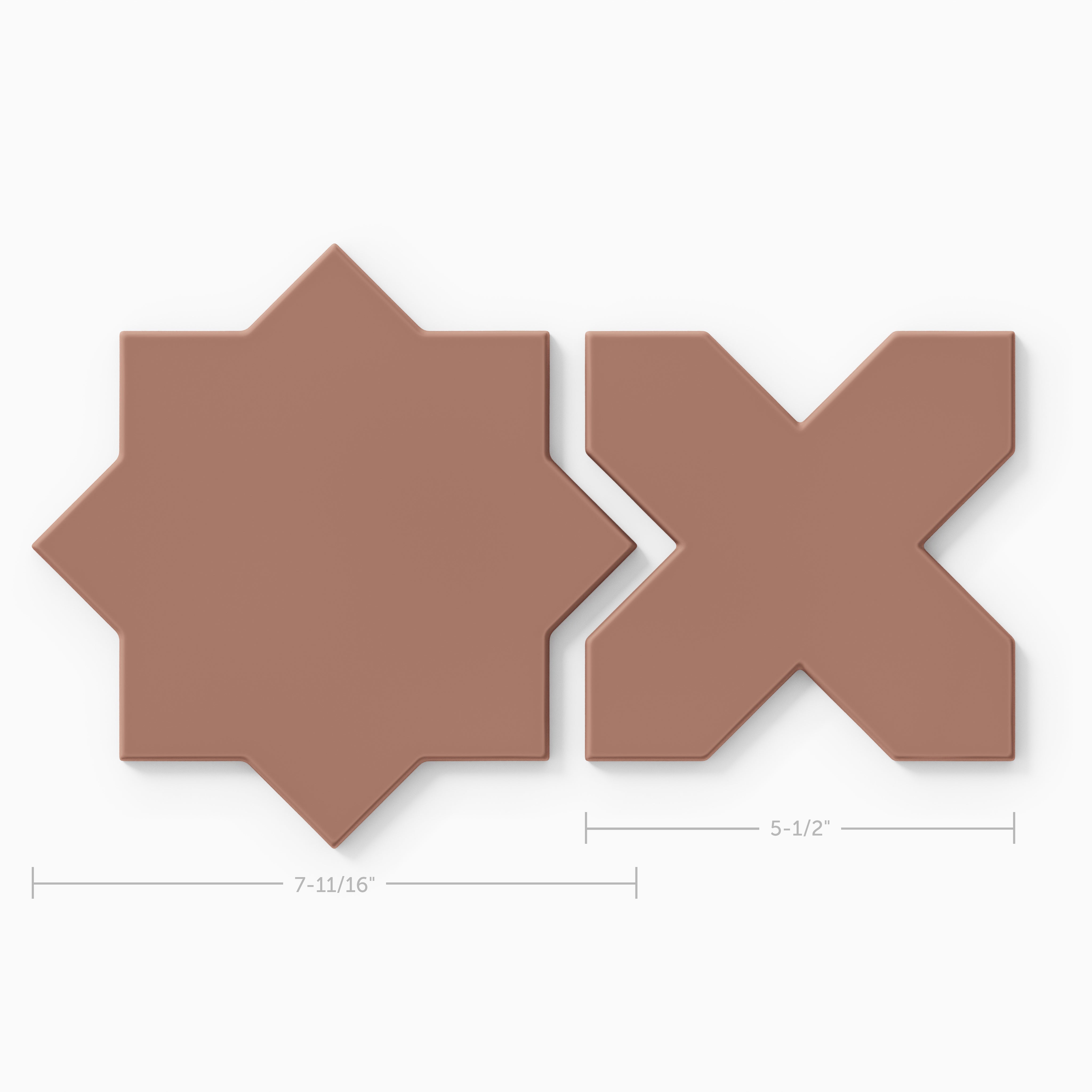 Star & Cross Original Ceramic Tile in Mauve Matte