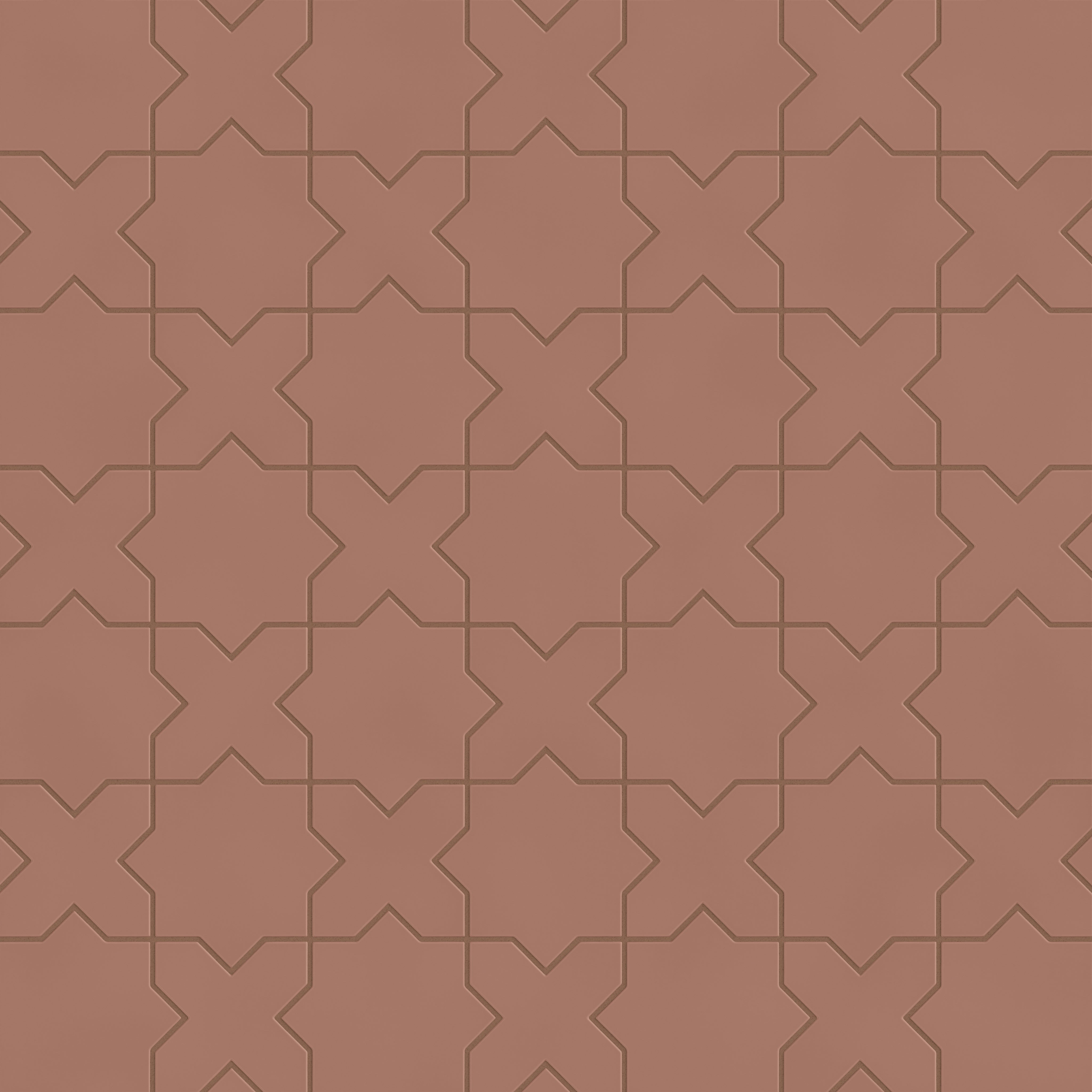 Star & Cross Original Ceramic Tile in Mauve Matte