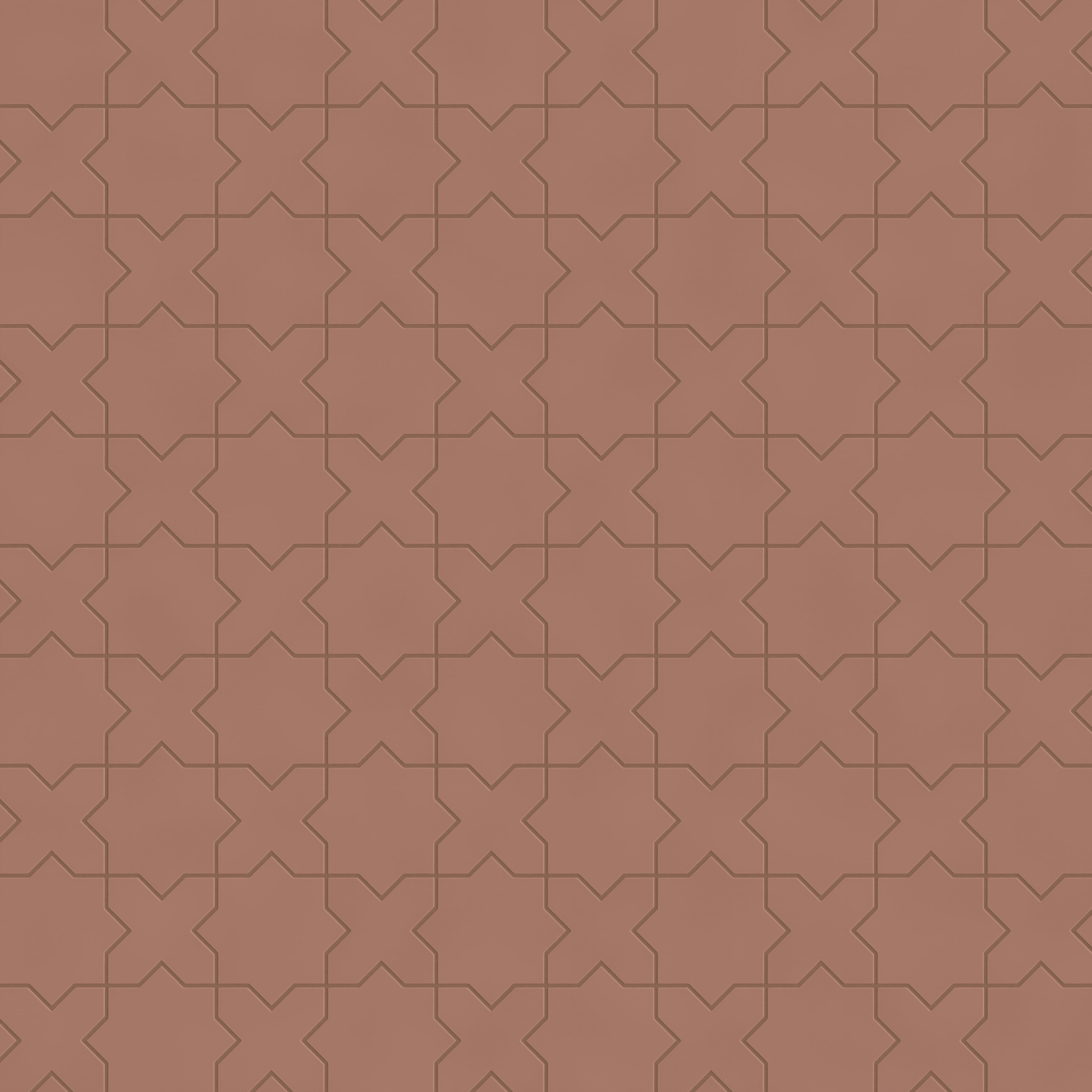 Star & Cross Original Ceramic Tile in Mauve Matte