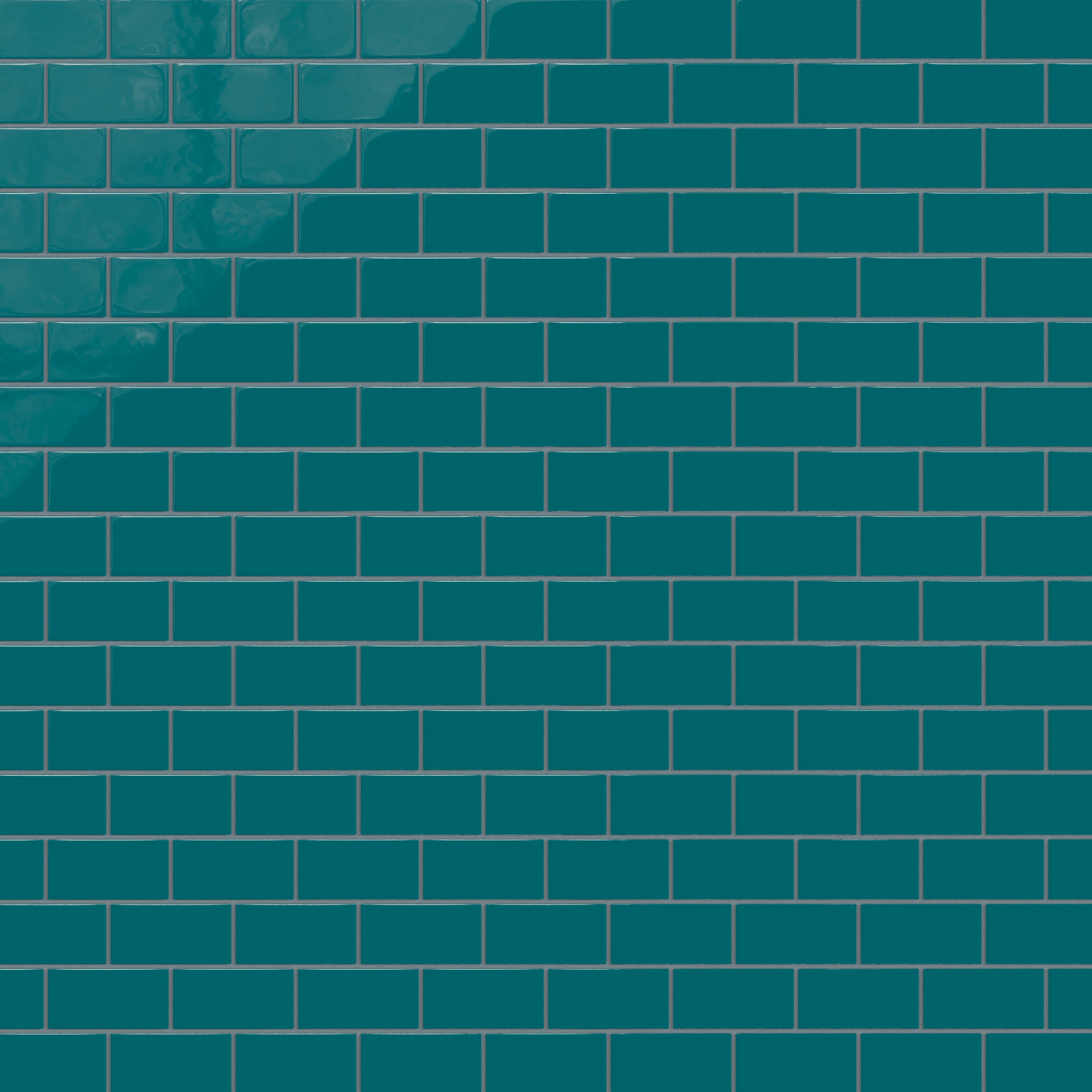 2x4 Half Offset Sheeted Natural Press Ceramic Mosaic Tile in Maya Blue Gloss