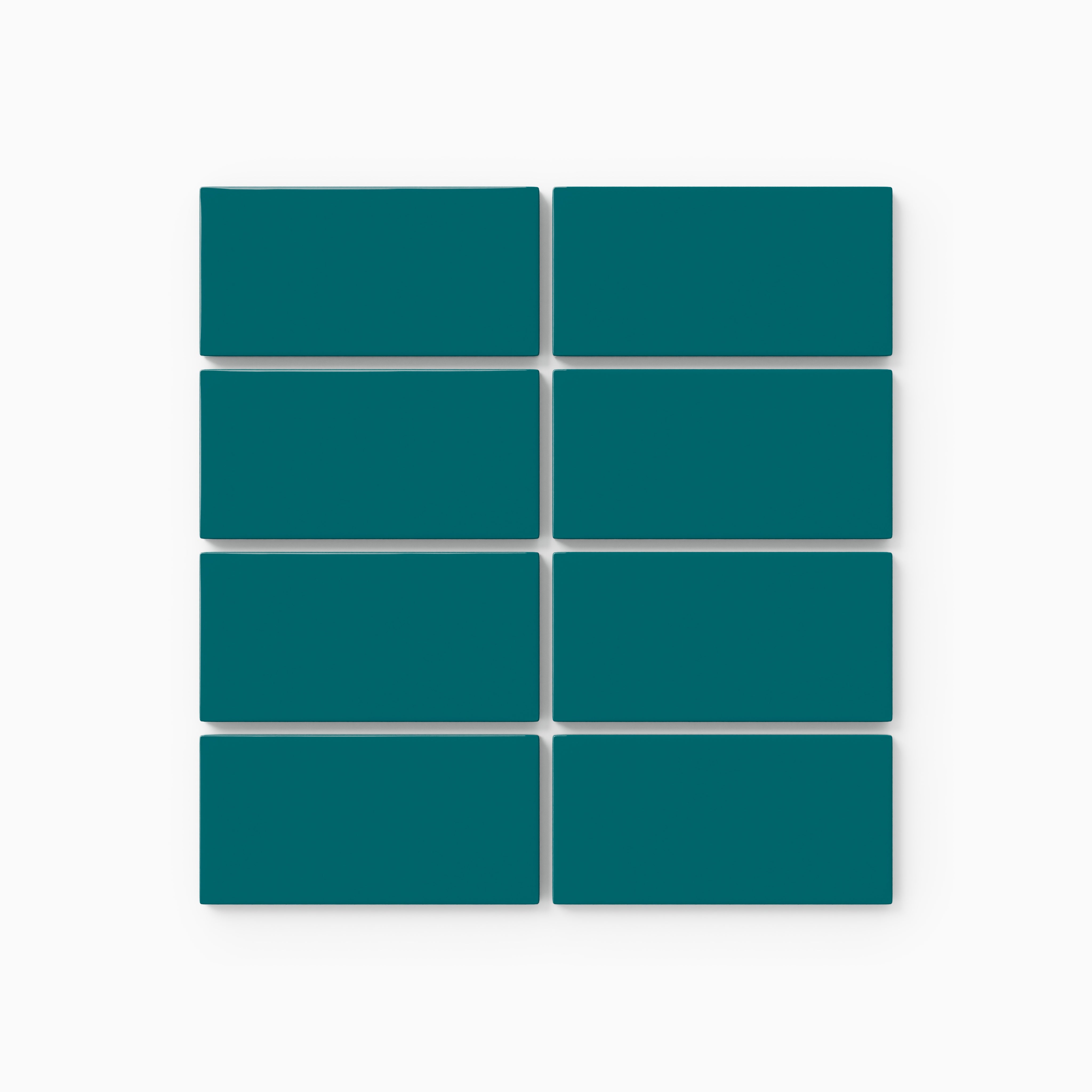 2x4 Straight Set Sheeted Natural Press Ceramic Mosaic Tile in Maya Blue Gloss