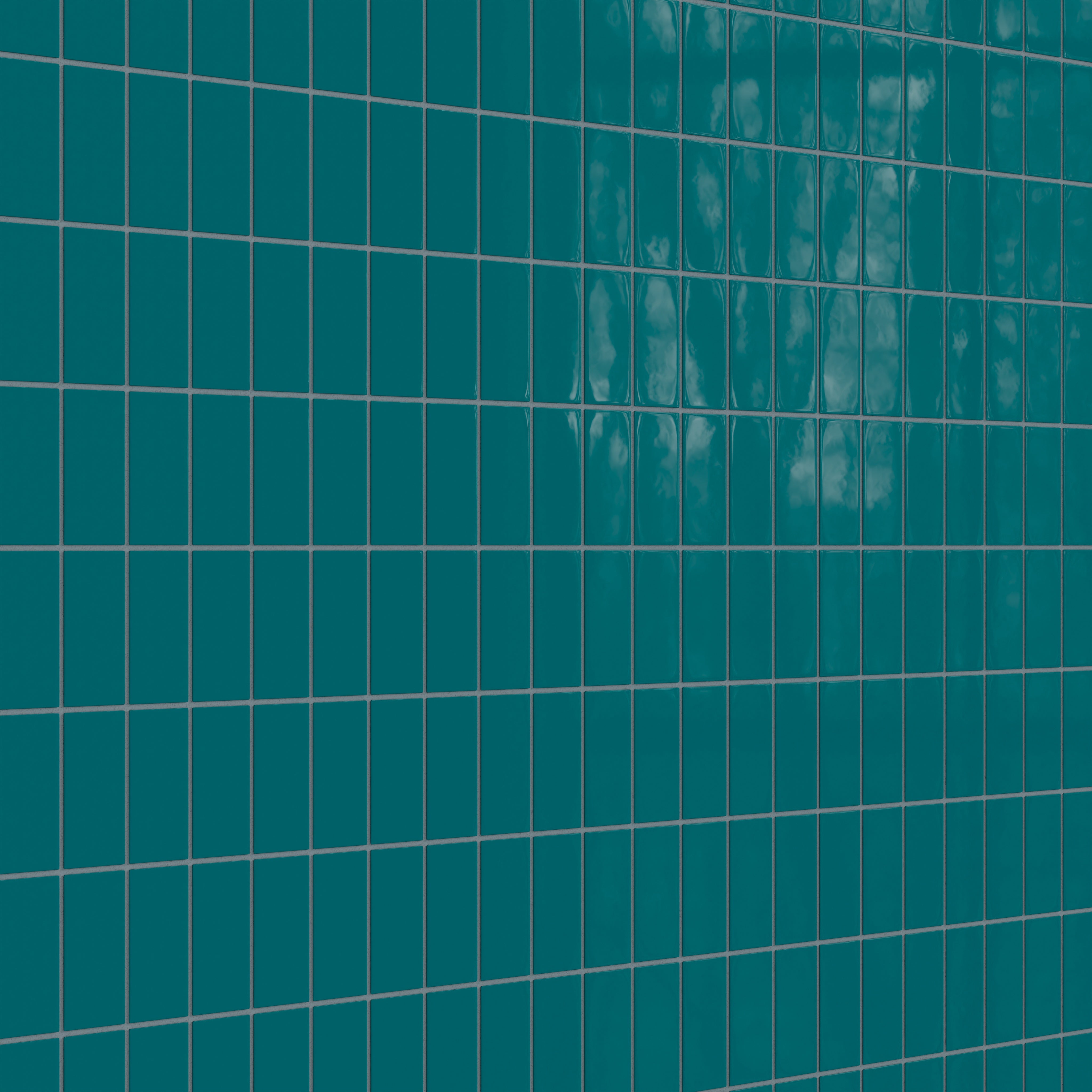 2x4 Straight Set Sheeted Natural Press Ceramic Mosaic Tile in Maya Blue Gloss