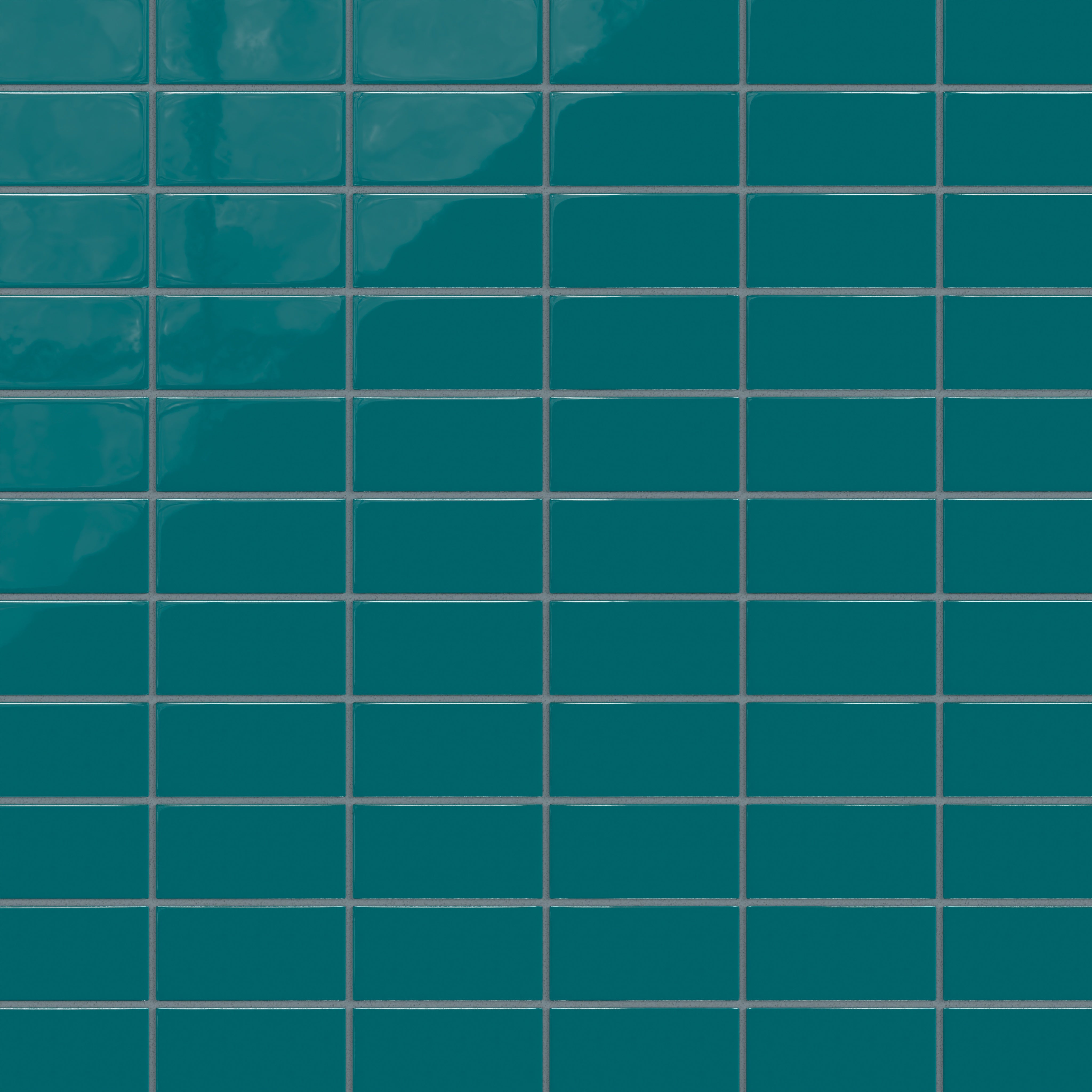 2x4 Straight Set Sheeted Natural Press Ceramic Mosaic Tile in Maya Blue Gloss