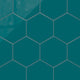 8" Hexagon Natural Press Ceramic Tile in Maya Blue Gloss