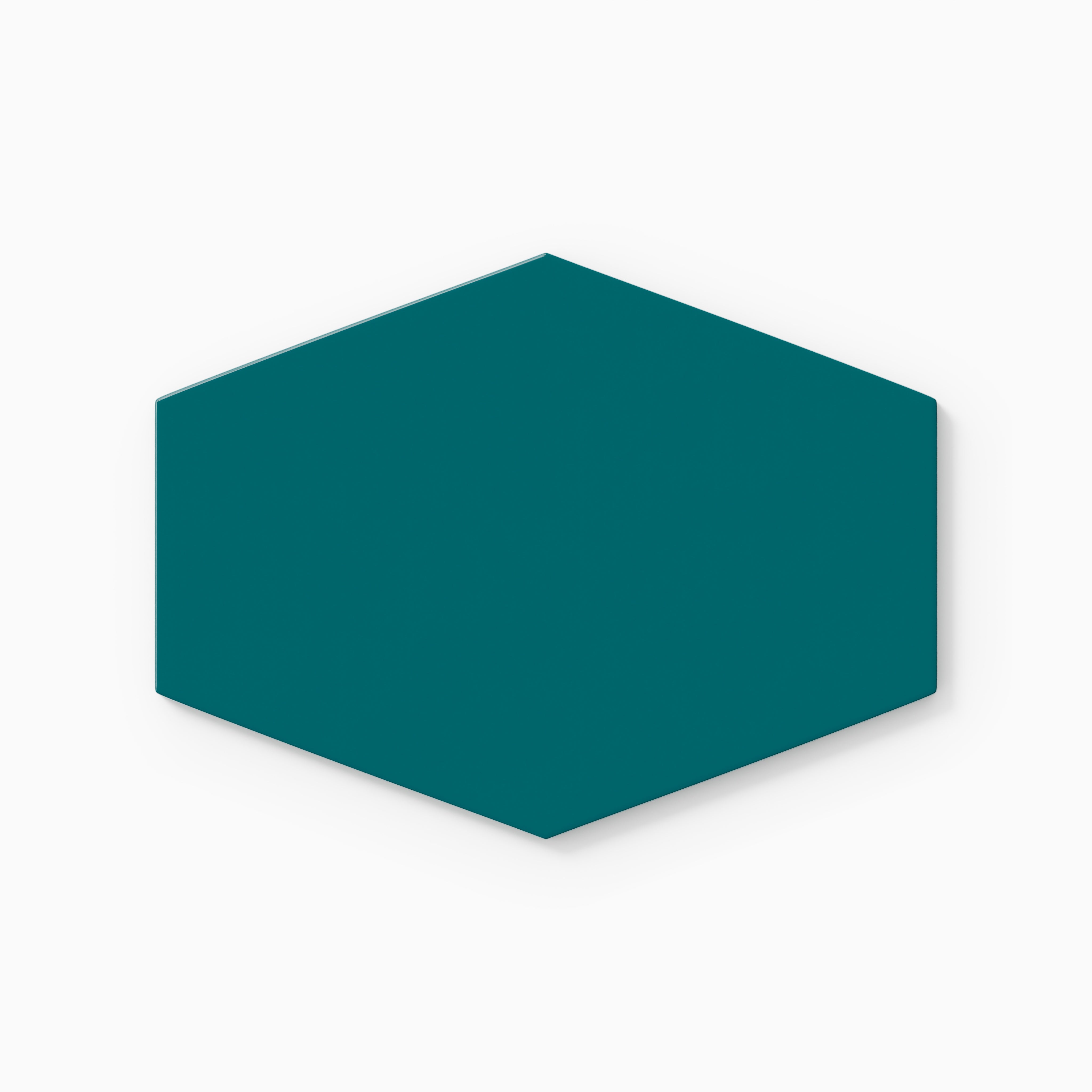 Elongated Hexagon Natural Press Ceramic Tile in Maya Blue Gloss