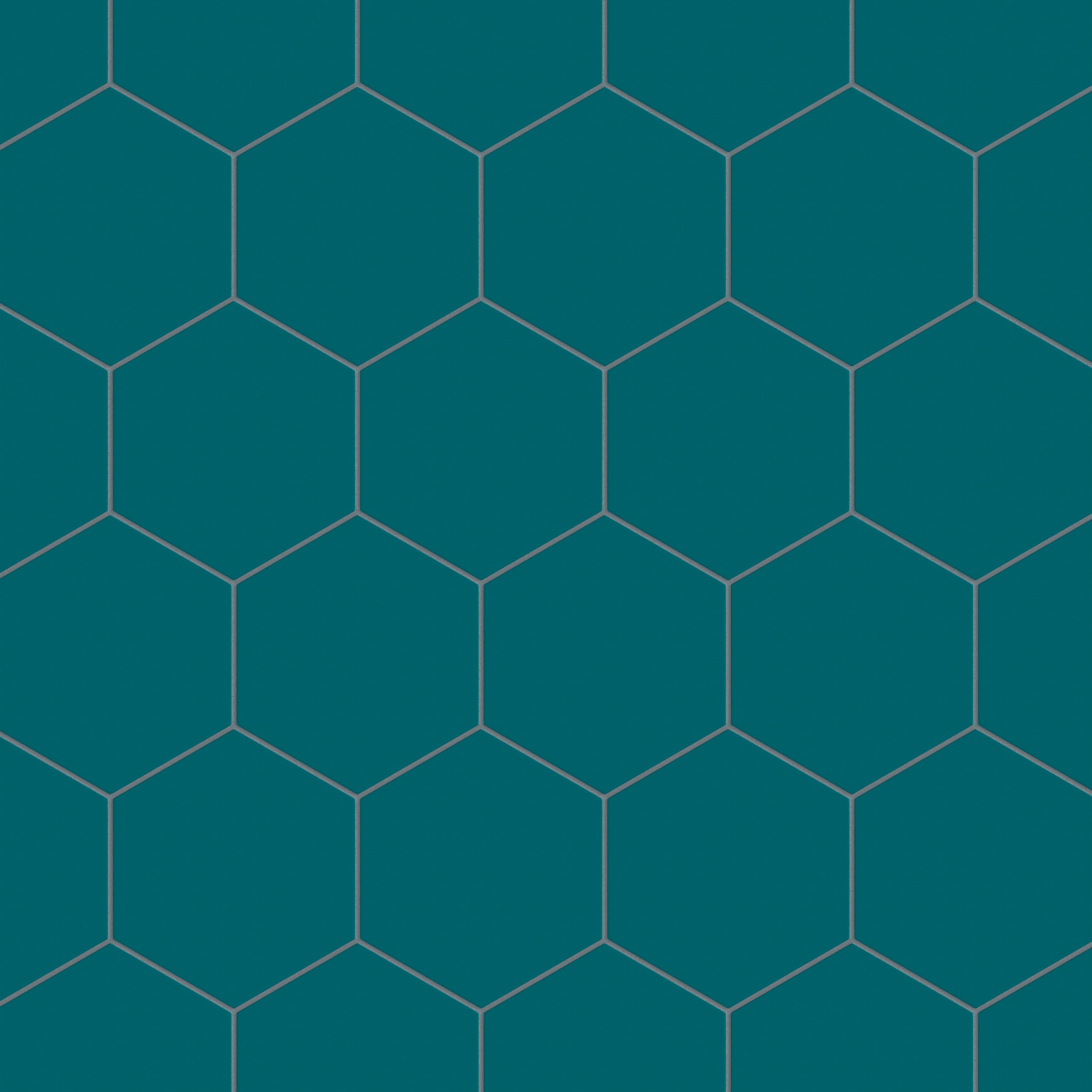 8" Hexagon Natural Press Ceramic Tile in Maya Blue Matte