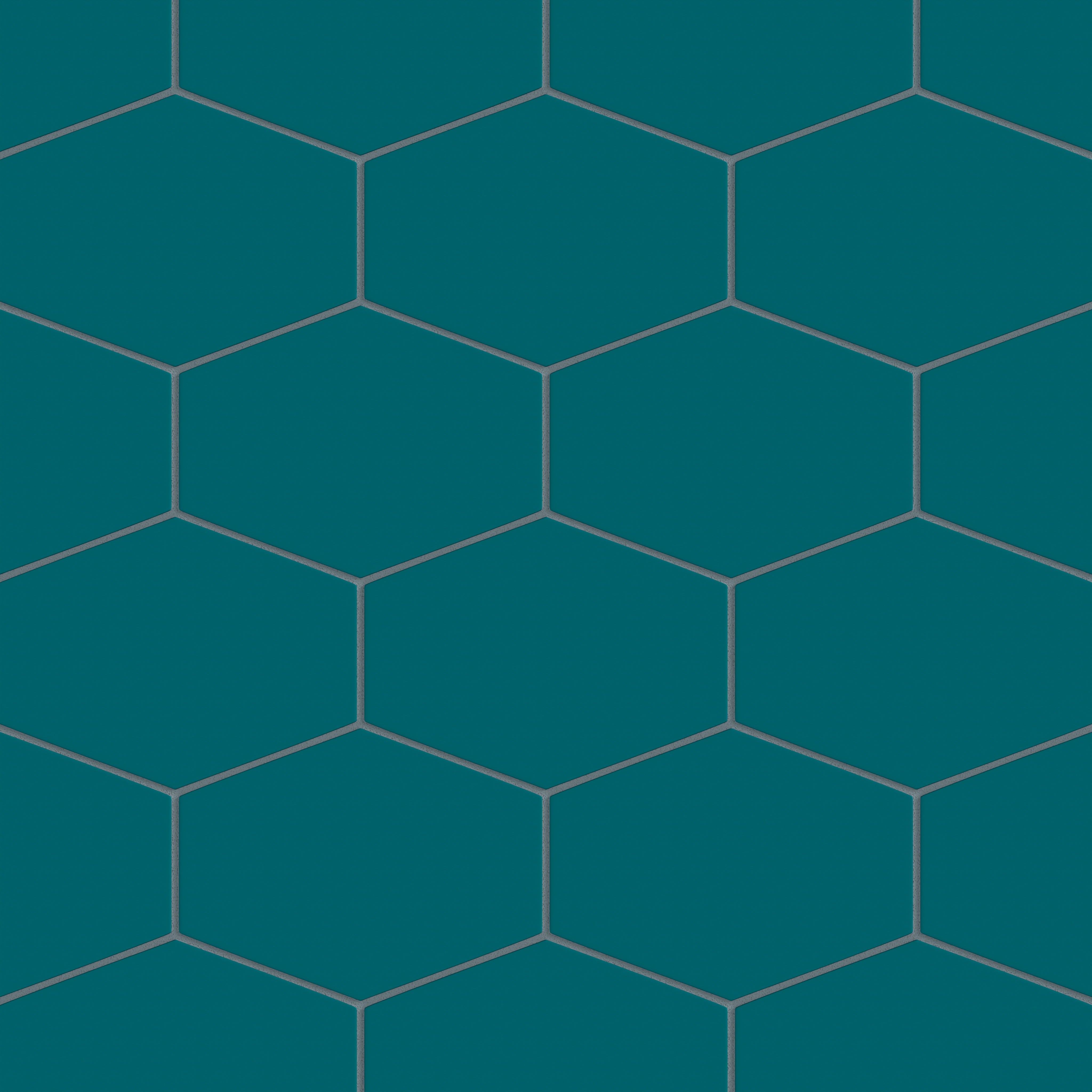 Elongated Hexagon Natural Press Ceramic Tile in Maya Blue Matte
