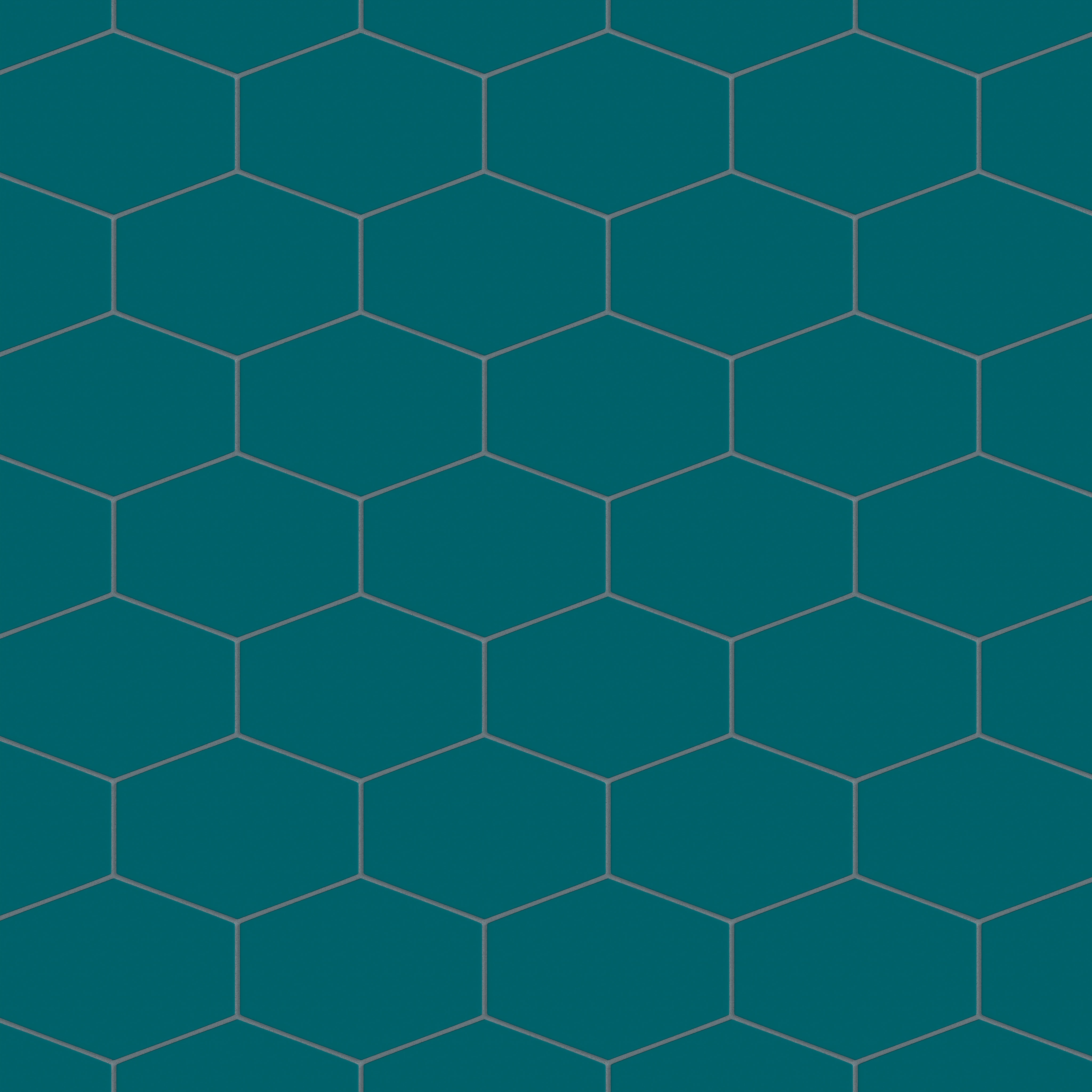 Elongated Hexagon Natural Press Ceramic Tile in Maya Blue Matte