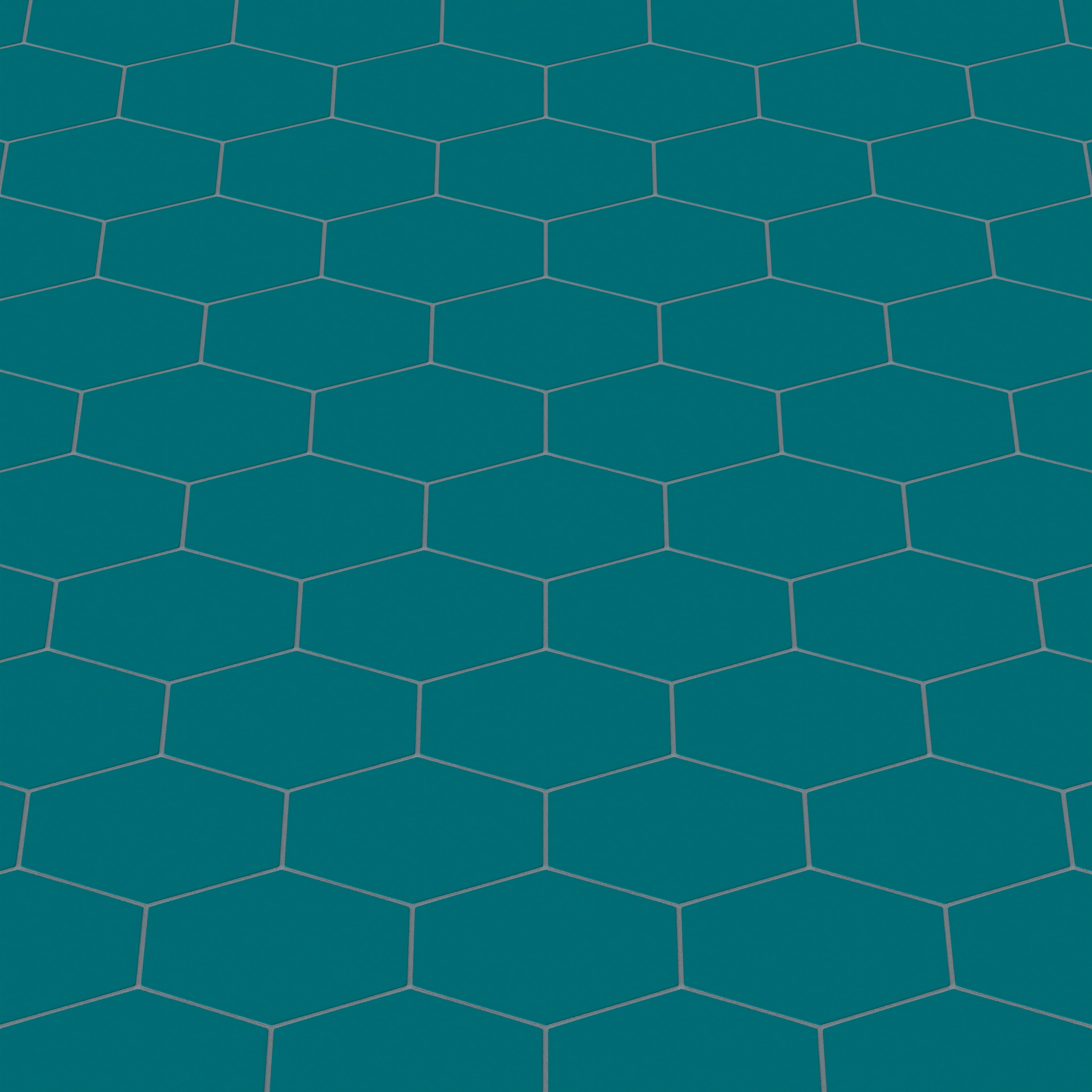 Elongated Hexagon Natural Press Ceramic Tile in Maya Blue Matte