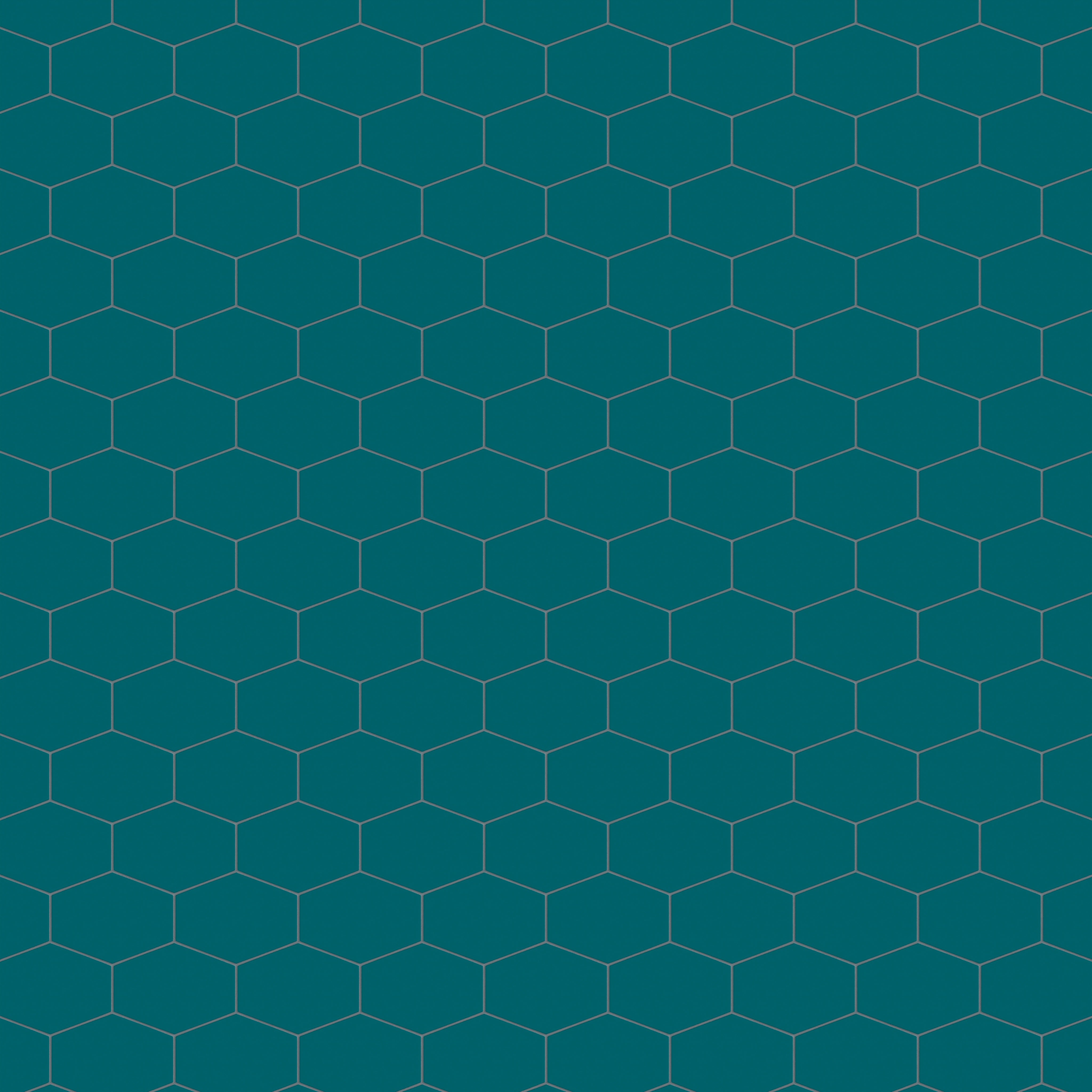 Elongated Hexagon Natural Press Ceramic Tile in Maya Blue Matte
