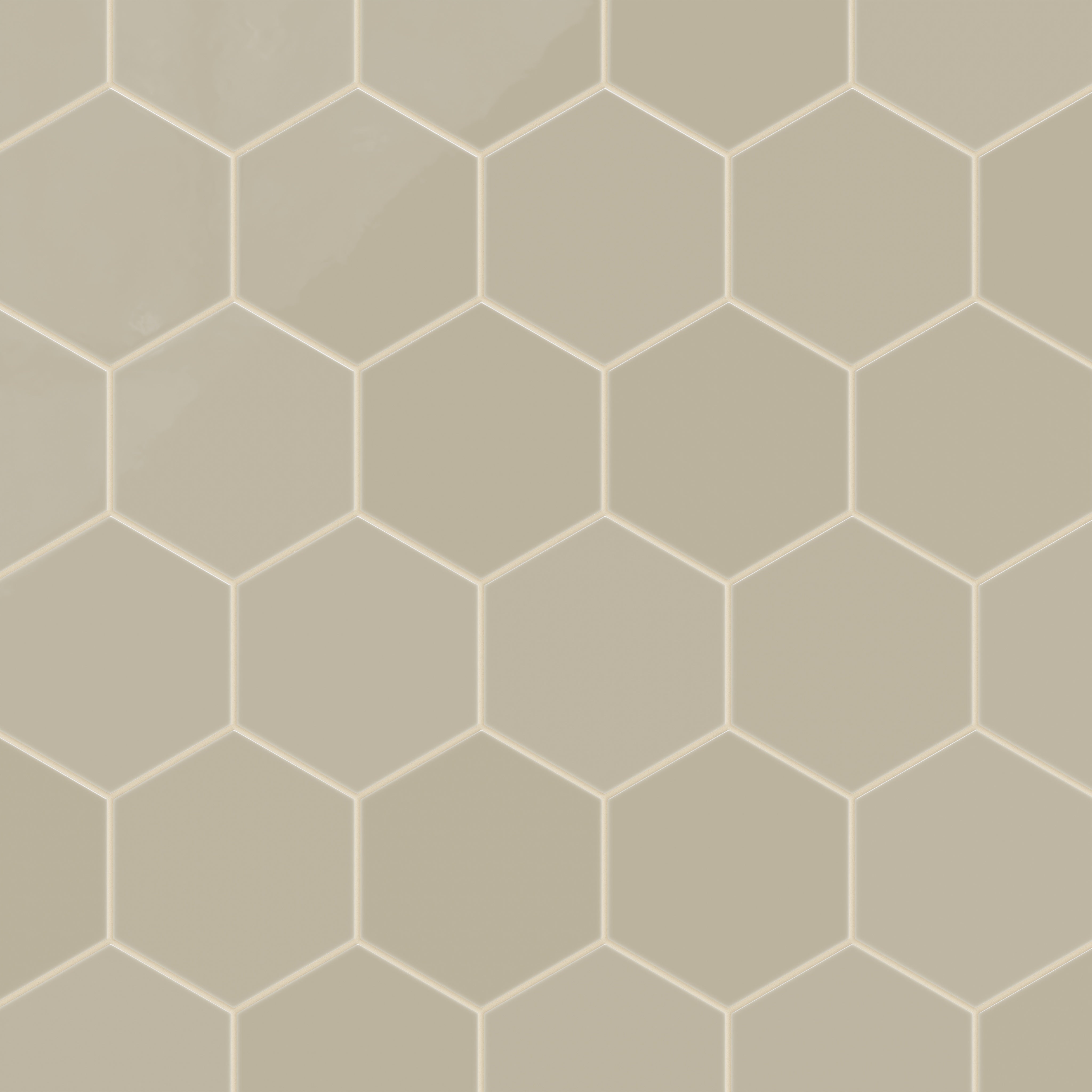 8" Hexagon Natural Press Ceramic Tile in Morel Gloss