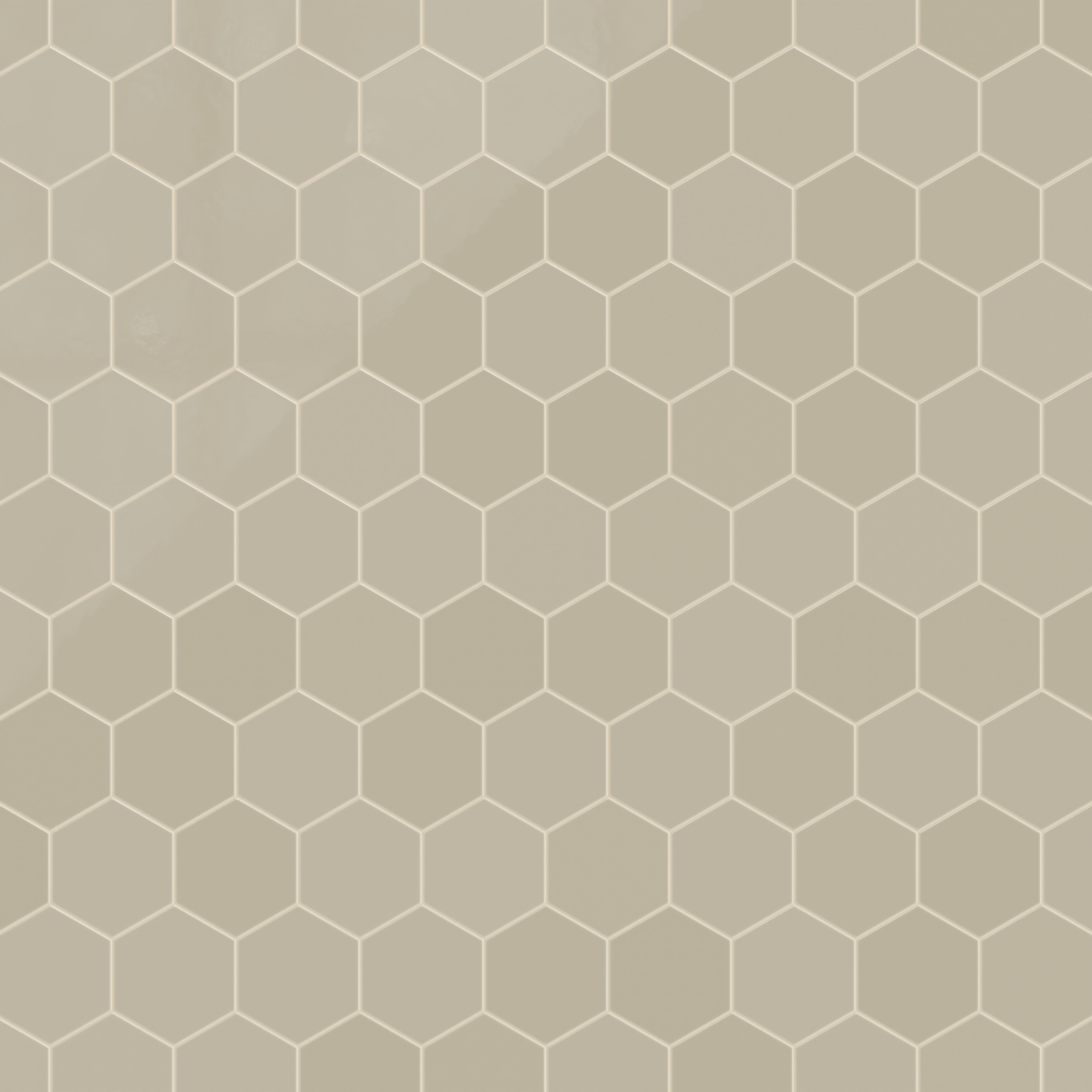 8" Hexagon Natural Press Ceramic Tile in Morel Gloss