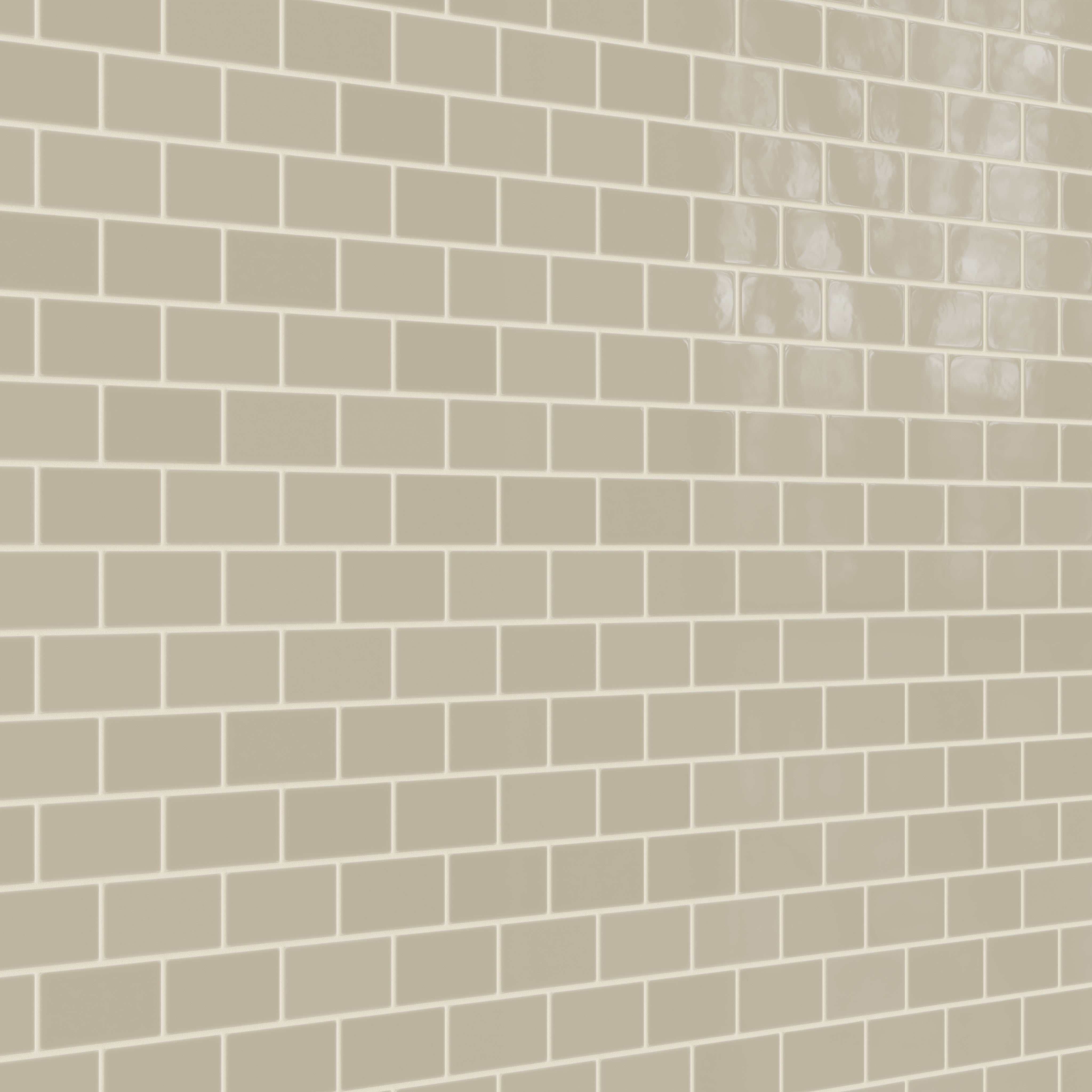 2x4 Half Offset Sheeted Natural Press Ceramic Mosaic Tile in Morel Gloss