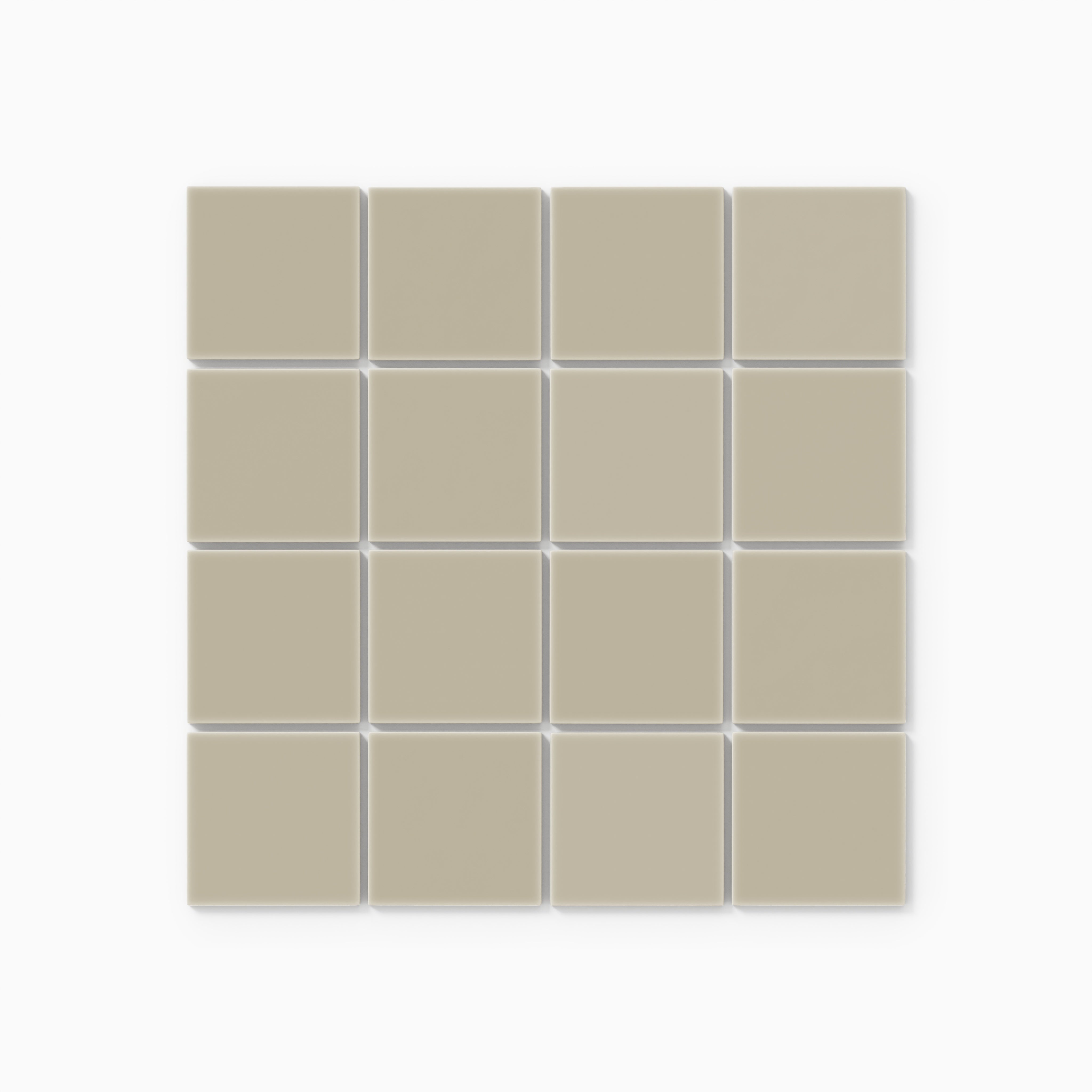 3x3 Straight Set Sheeted Natural Press Ceramic Mosaic Tile in Morel Gloss