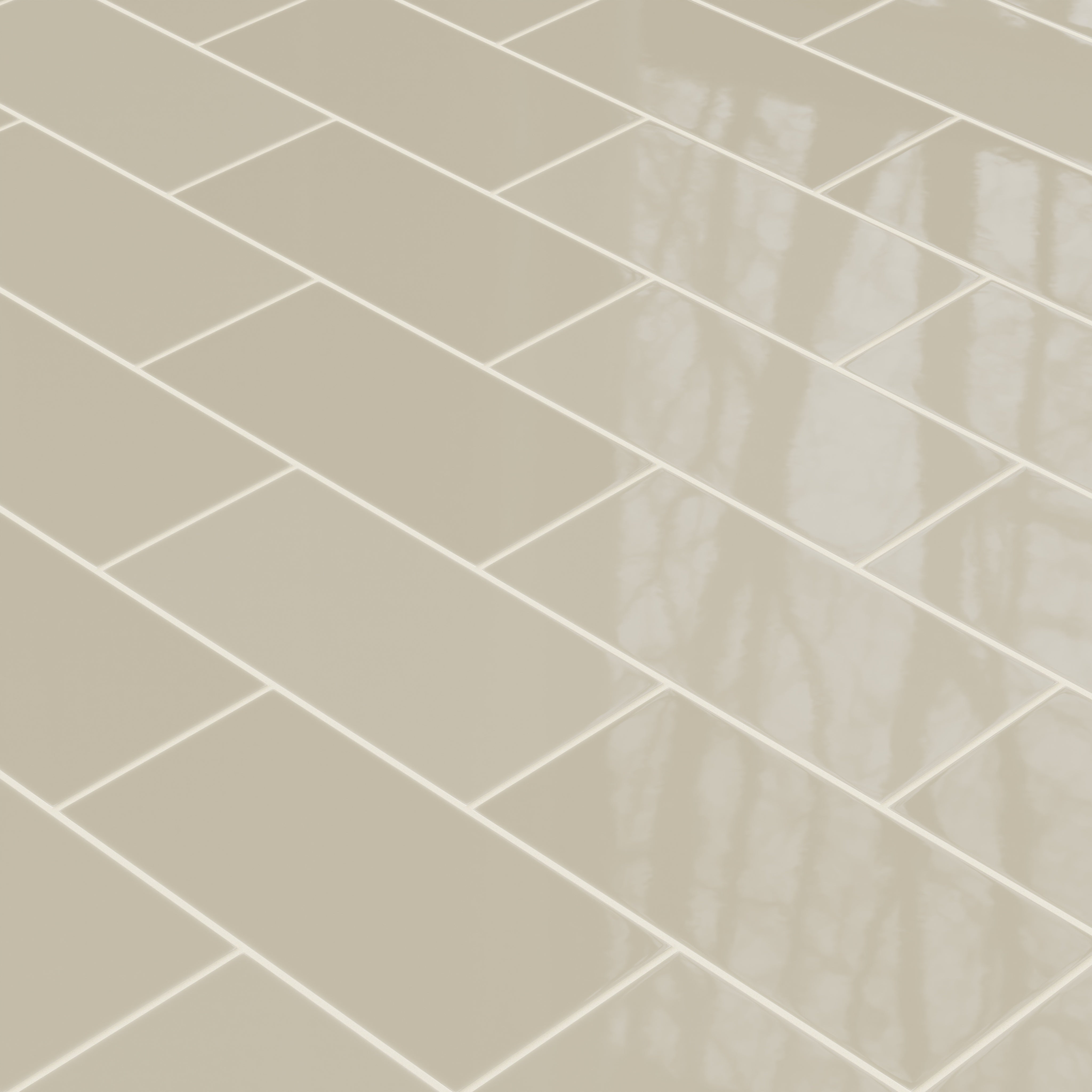 6x12 Natural Press Ceramic Tile in Morel Gloss