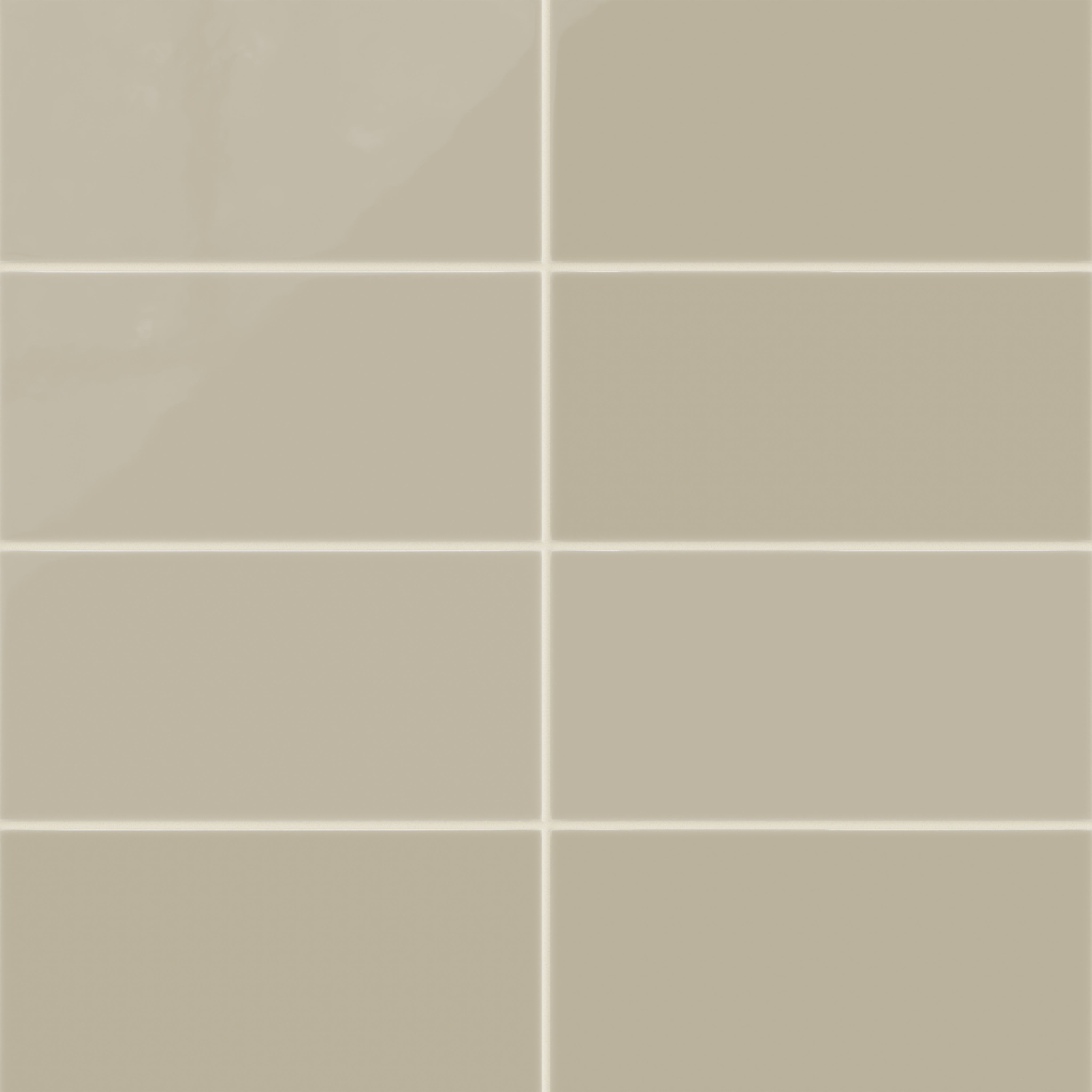 6x12 Natural Press Ceramic Tile in Morel Gloss