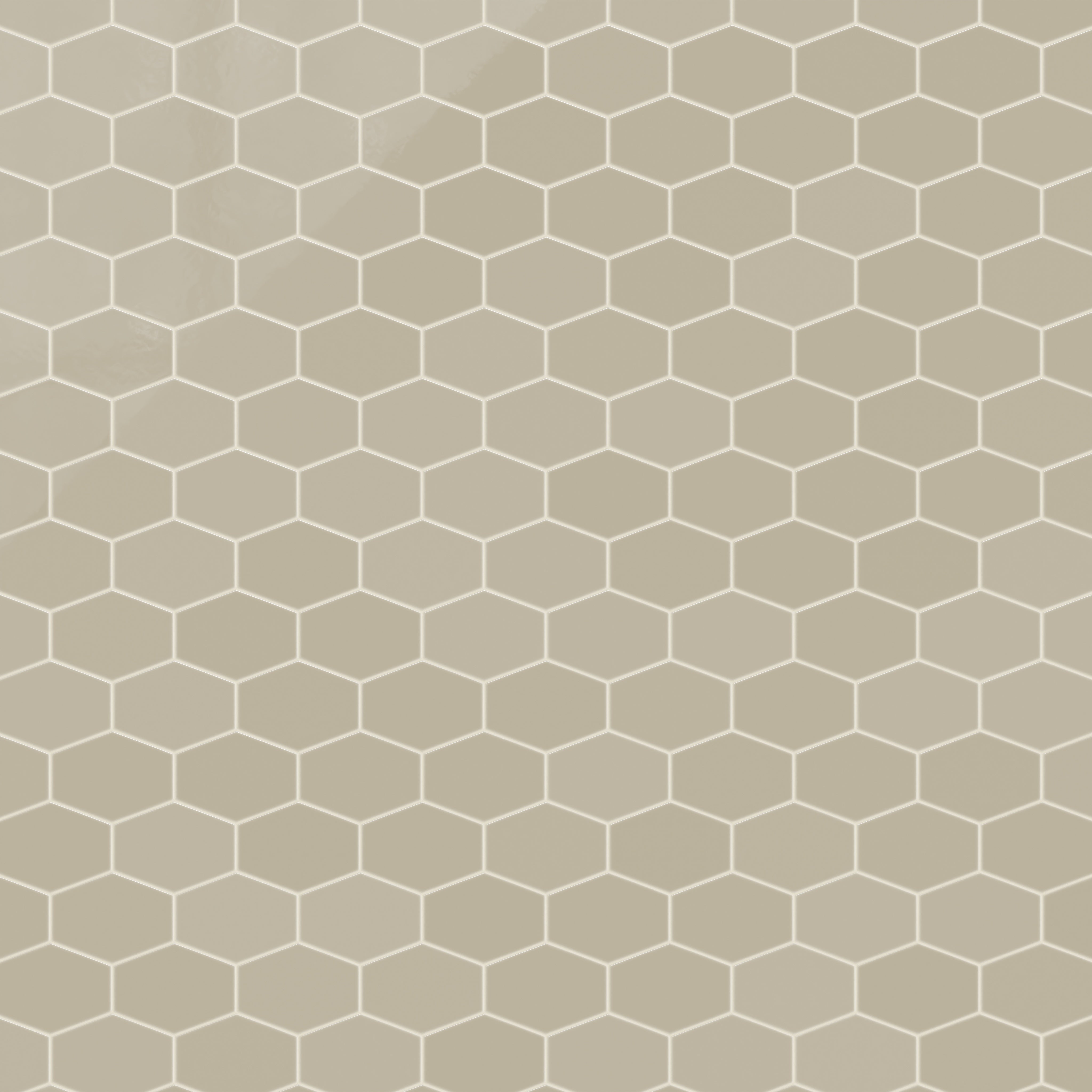 Elongated Hexagon Natural Press Ceramic Tile in Morel Gloss