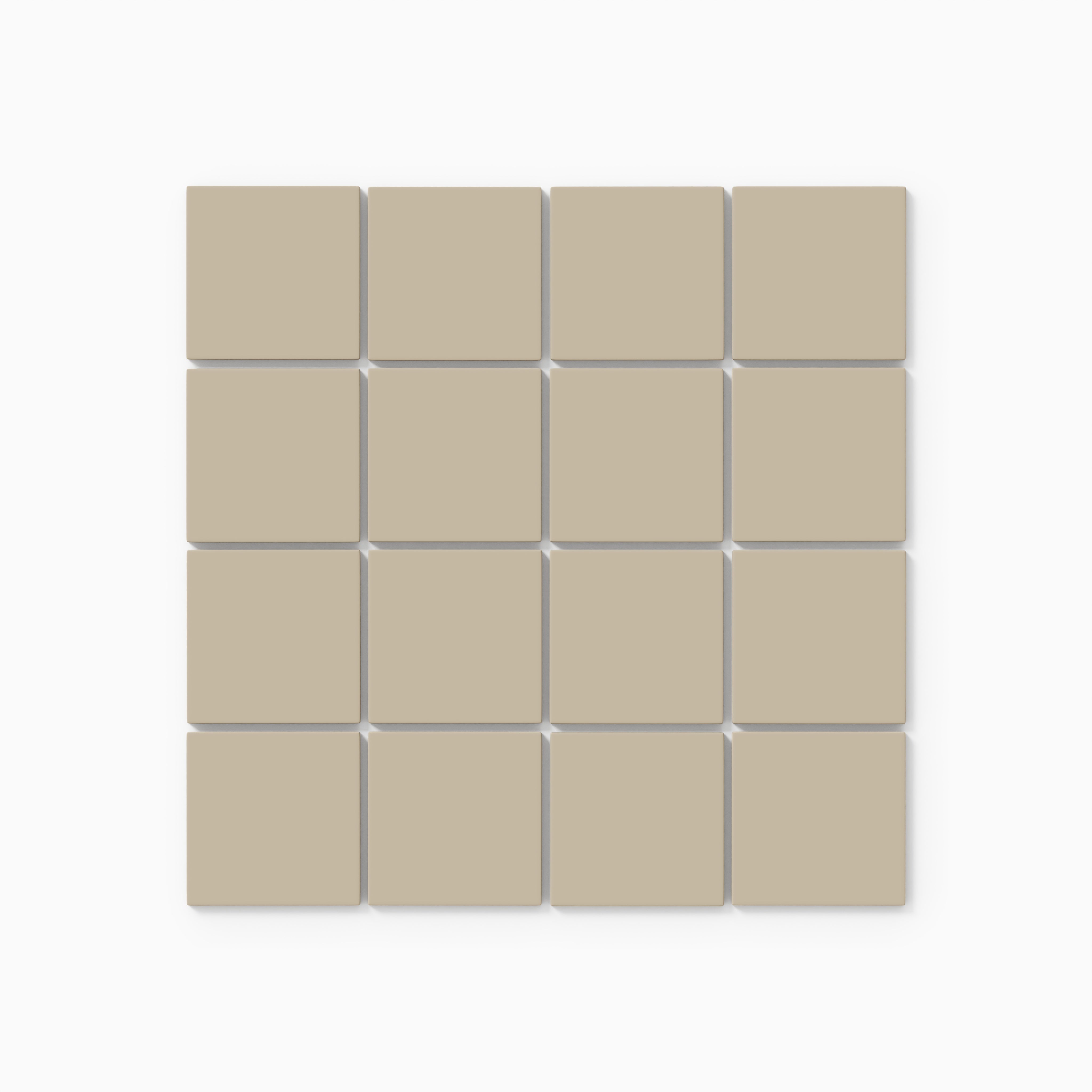 3x3 Straight Set Sheeted Natural Press Ceramic Mosaic Tile in Morel Matte