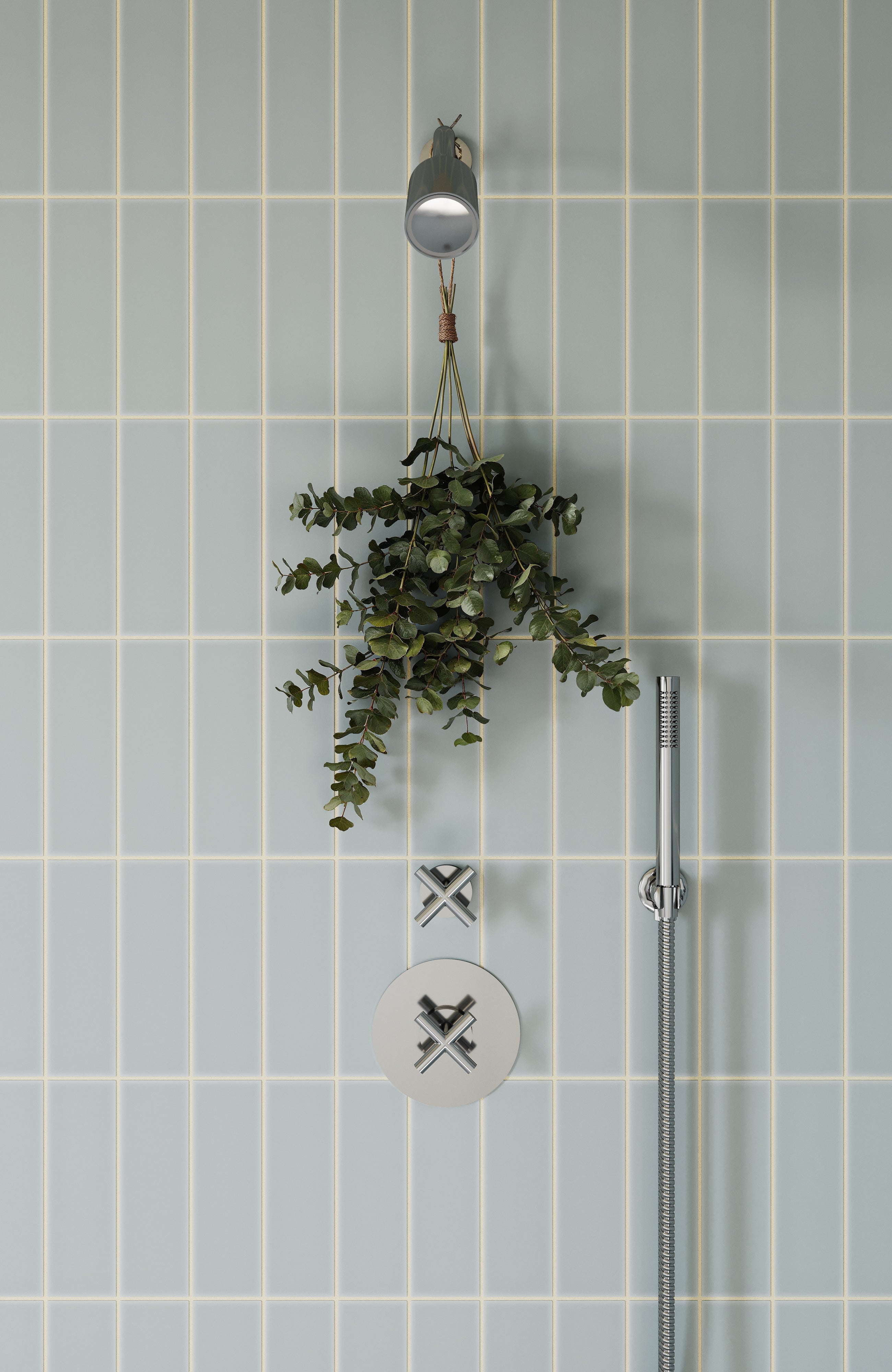Contour One Handle Wall Mount Diverter/Volume Control Shower Trim with Soft Cross Handle in Polished Chrome