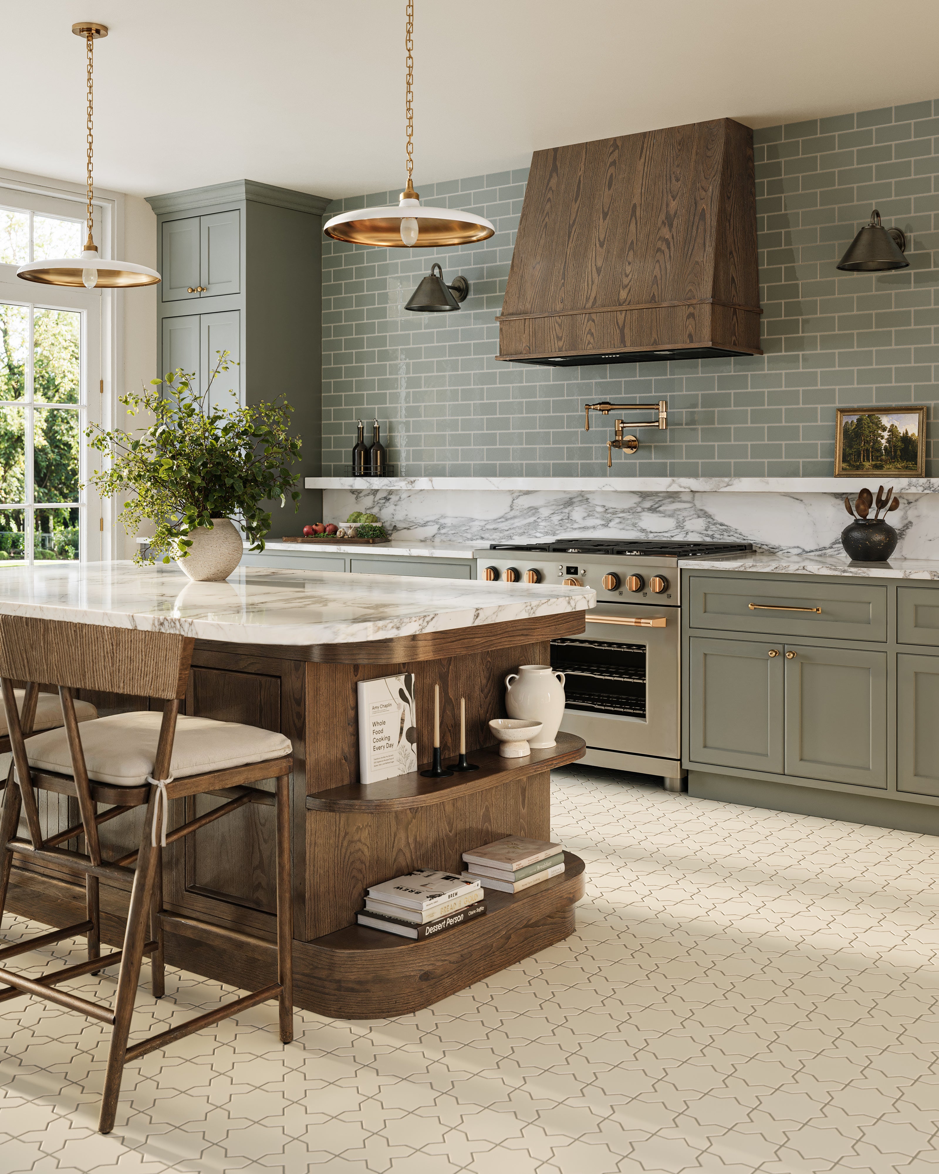 3x6 Natural Press Ceramic Tile in Fern Gloss