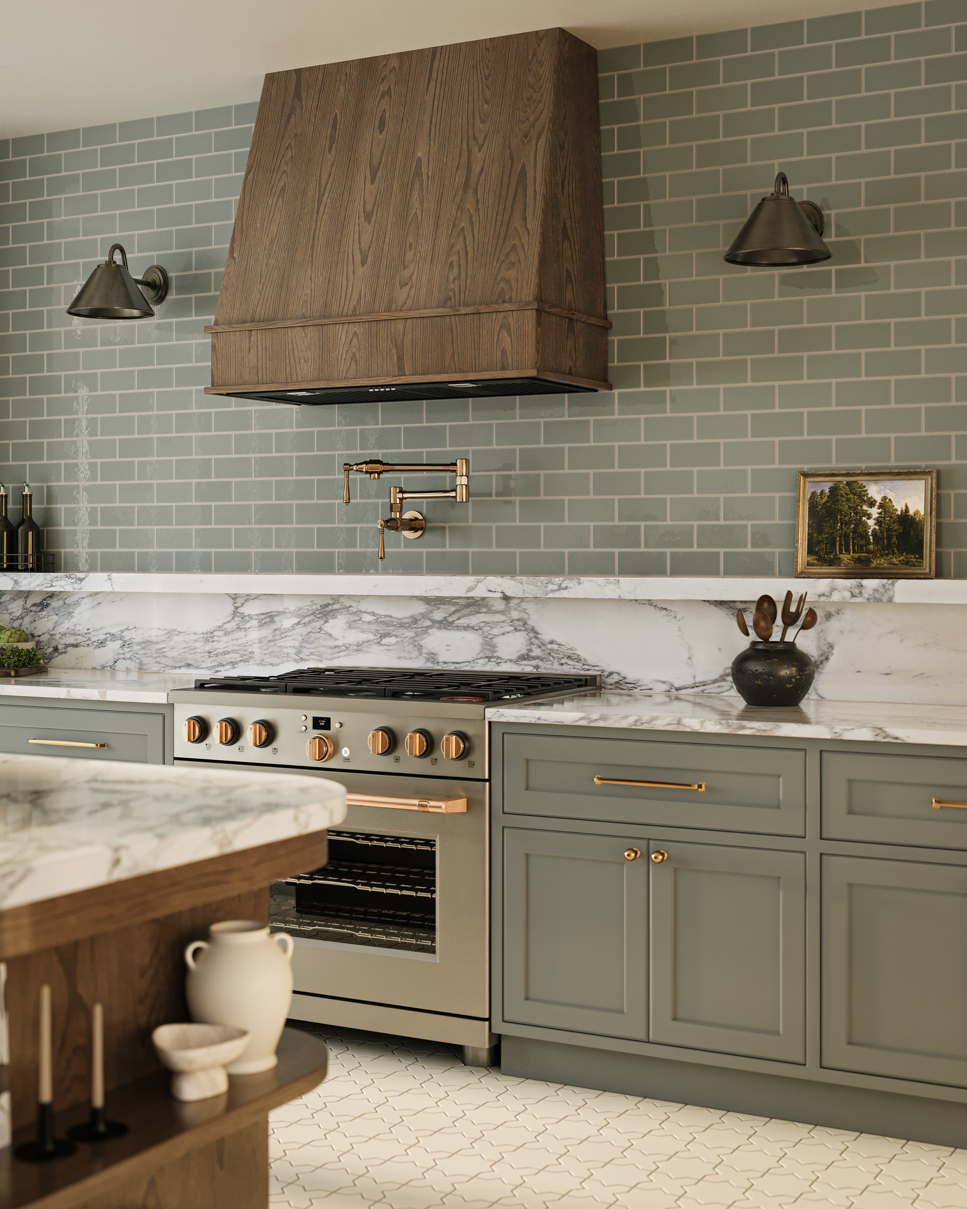 Mini Star & Cross Original Ceramic Tile in Feldspar Matte