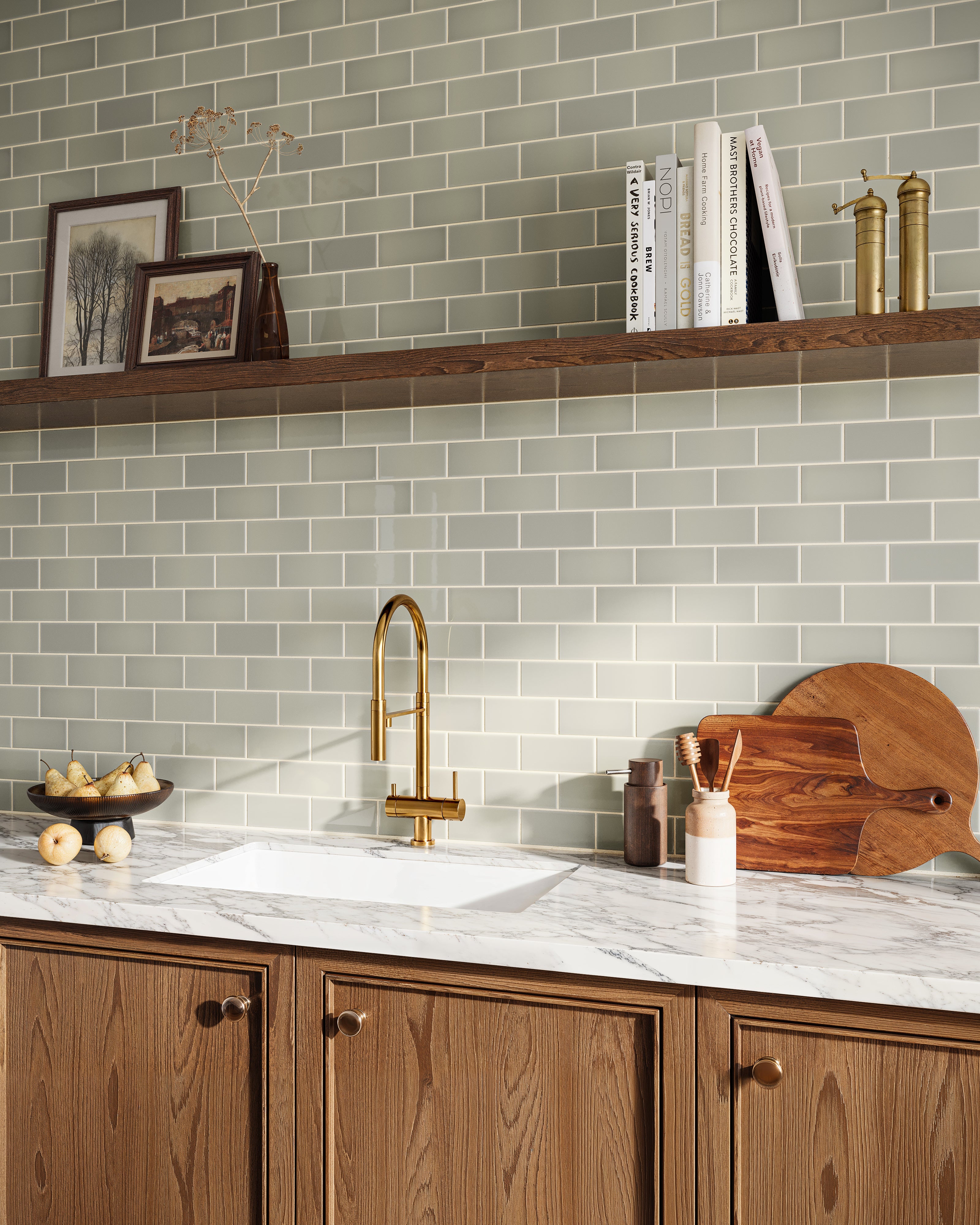 Quick Ship 3x6 Natural Press Ceramic Tile in Puget Sound Gloss
