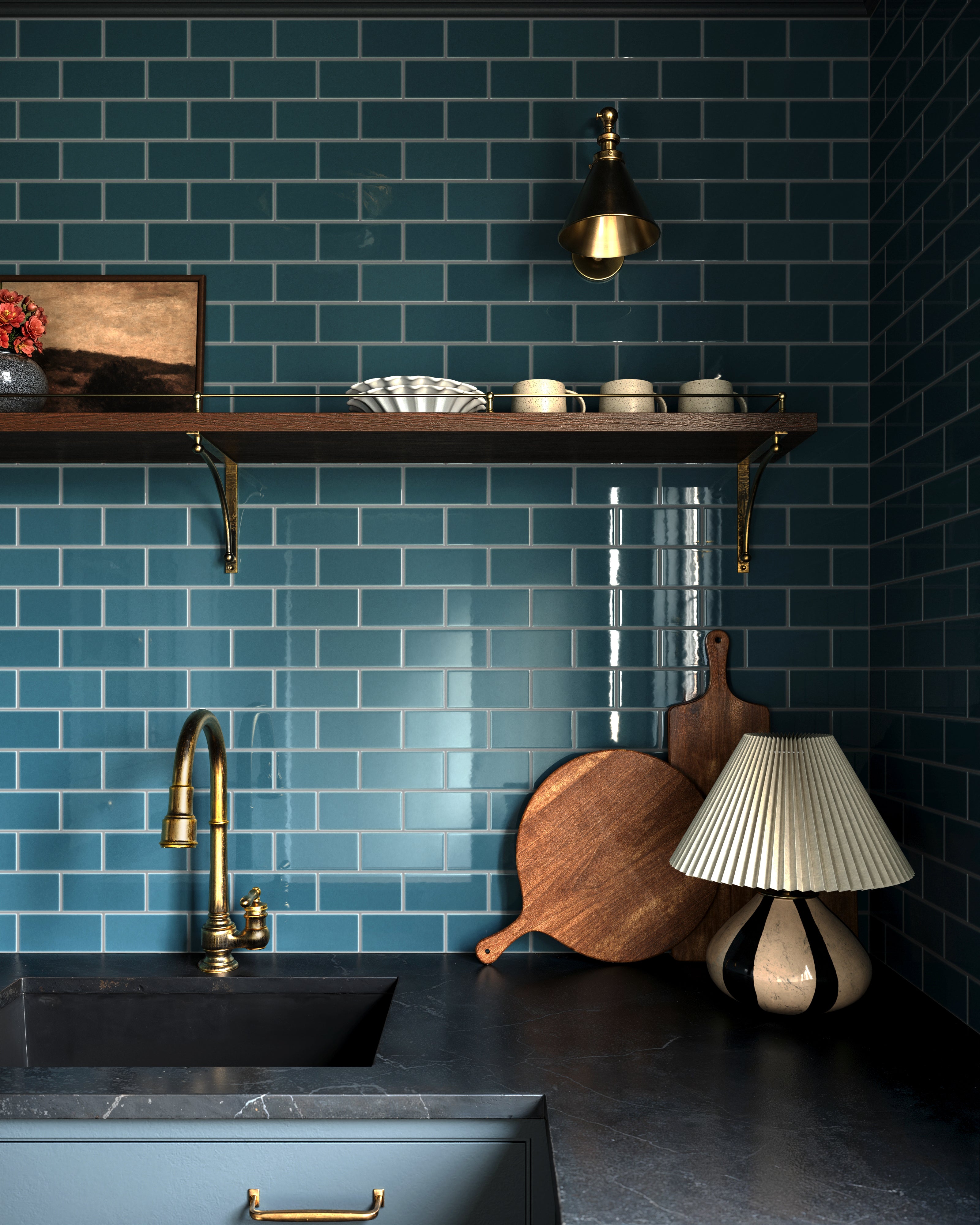 Quick Ship 3x6 Natural Press Tile in King Tide Gloss