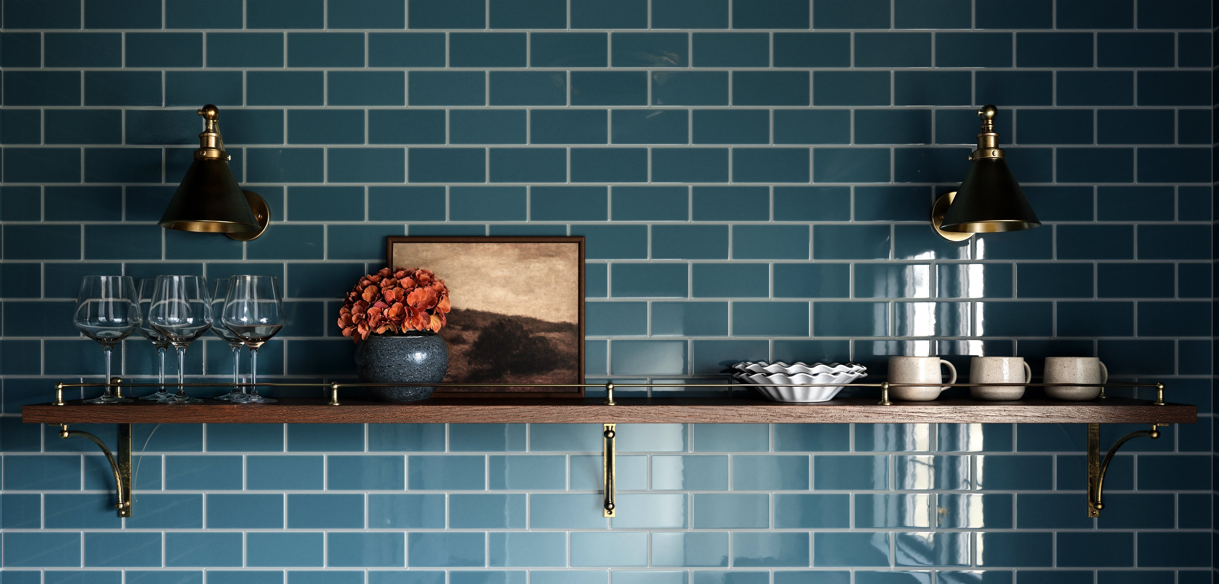 Quick Ship 3x6 Natural Press Tile in King Tide Gloss