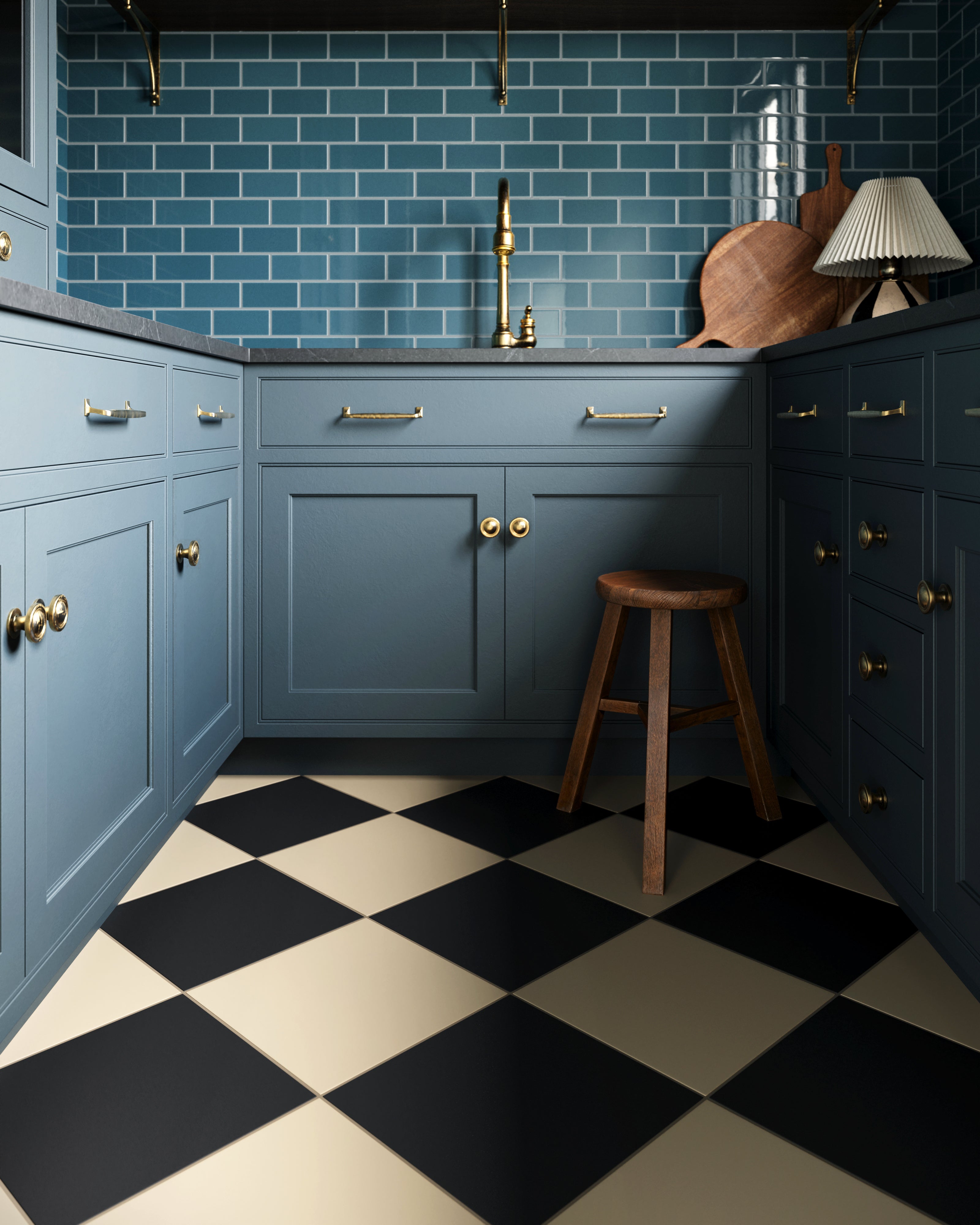 12x12 Natural Press Ceramic Tile in Morel and Bone Black Matte