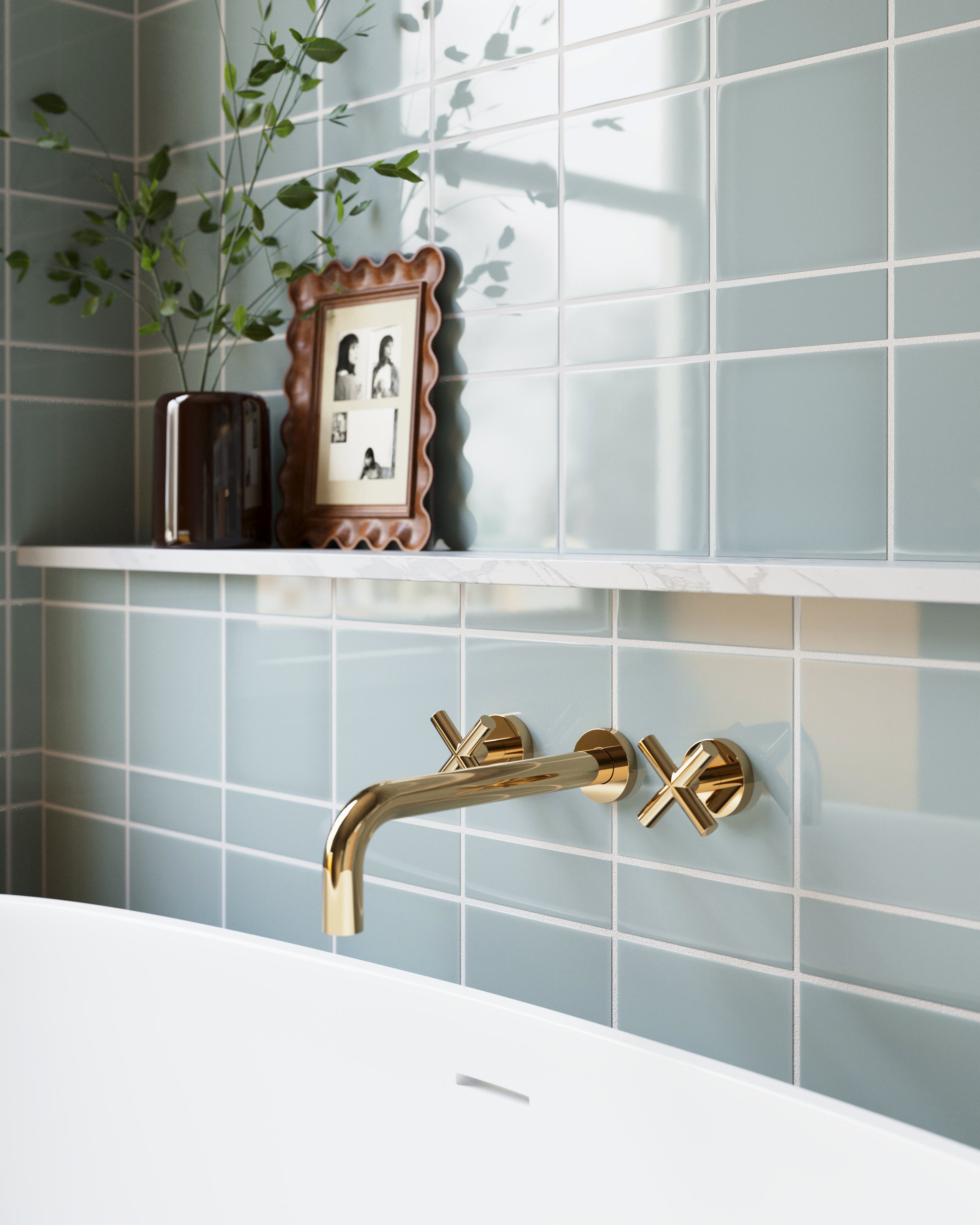2x6 Natural Press Ceramic Tile in Hood River Gloss