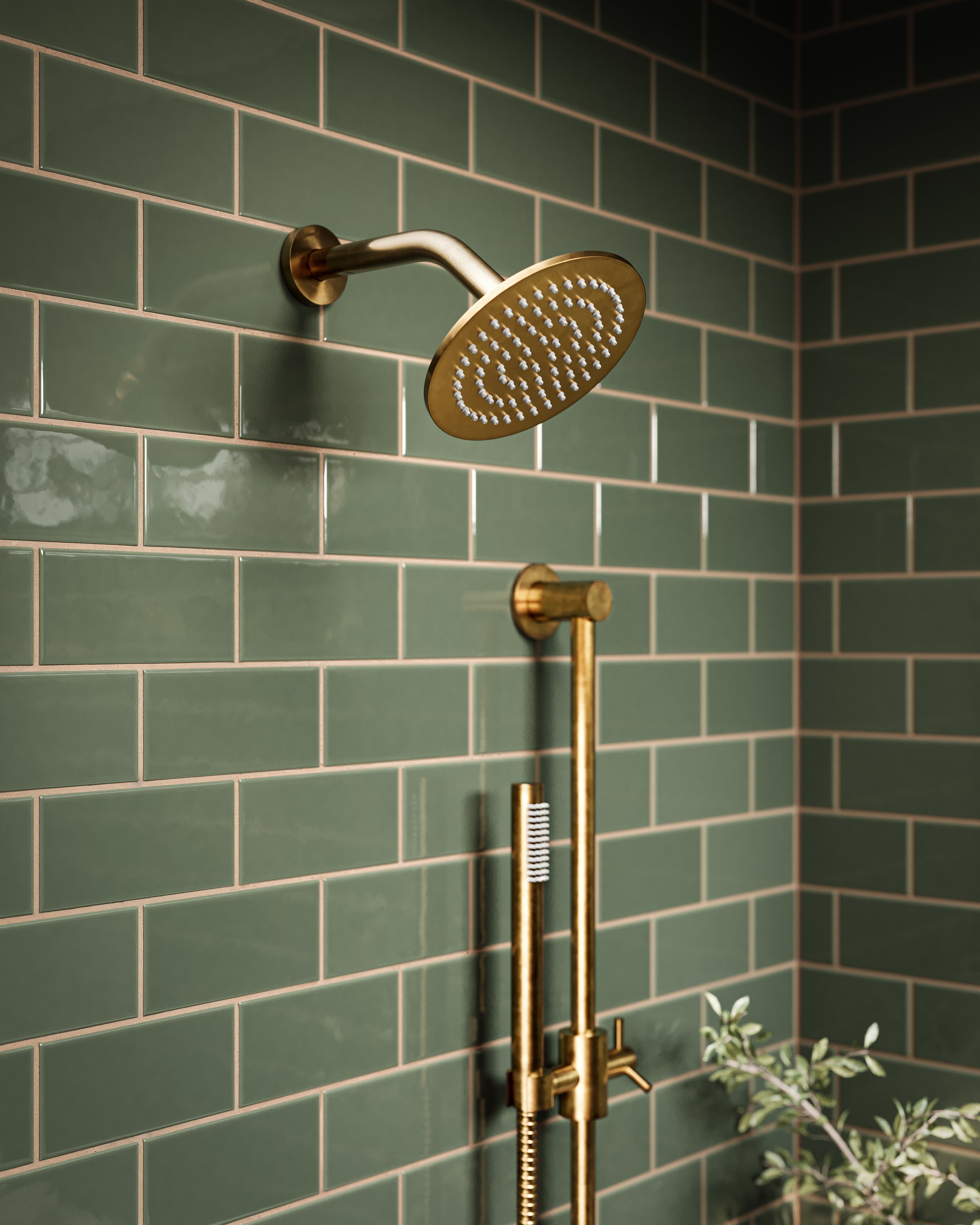 Contour & Foundry 45-Degree 8" Shower Arm with Flange in Uncoated Polished Brass