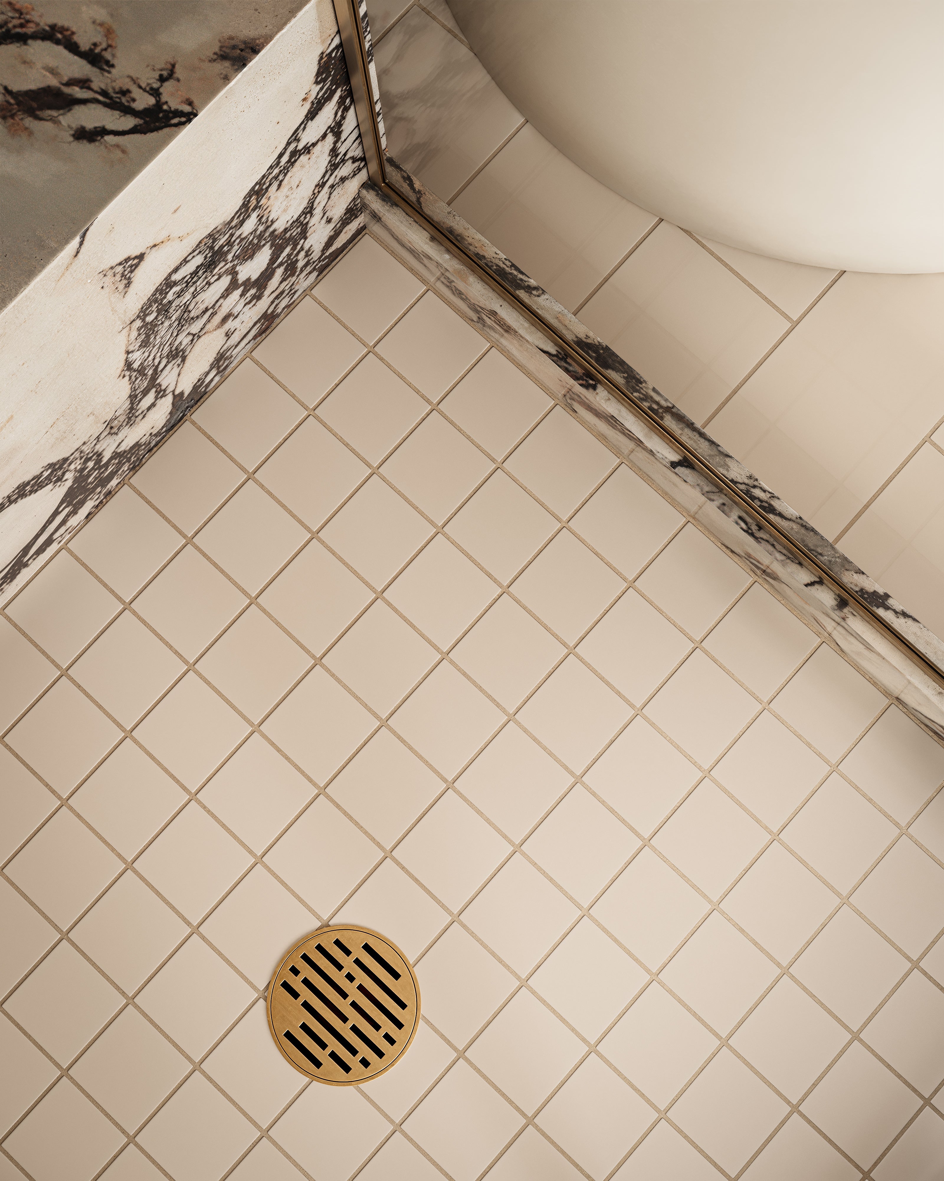 3x3 Straight Set Sheeted Natural Press Ceramic Mosaic Tile in Full Sail Matte