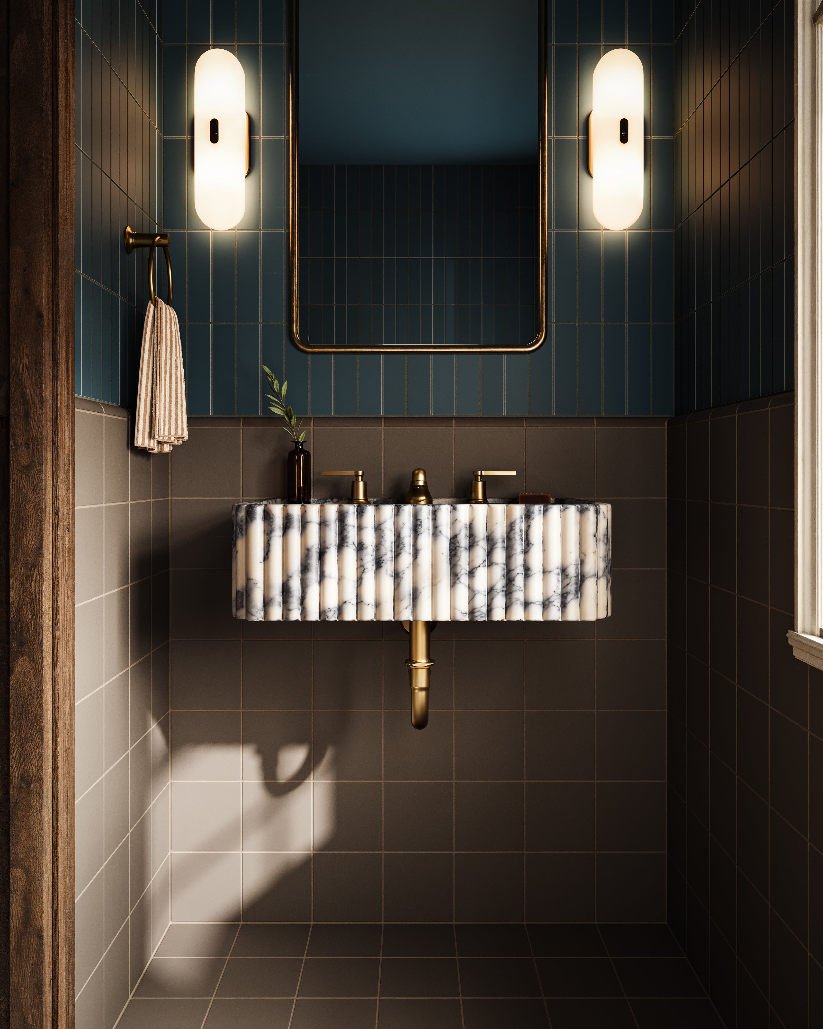 6x6 Natural Press Ceramic Tile in Otter Matte