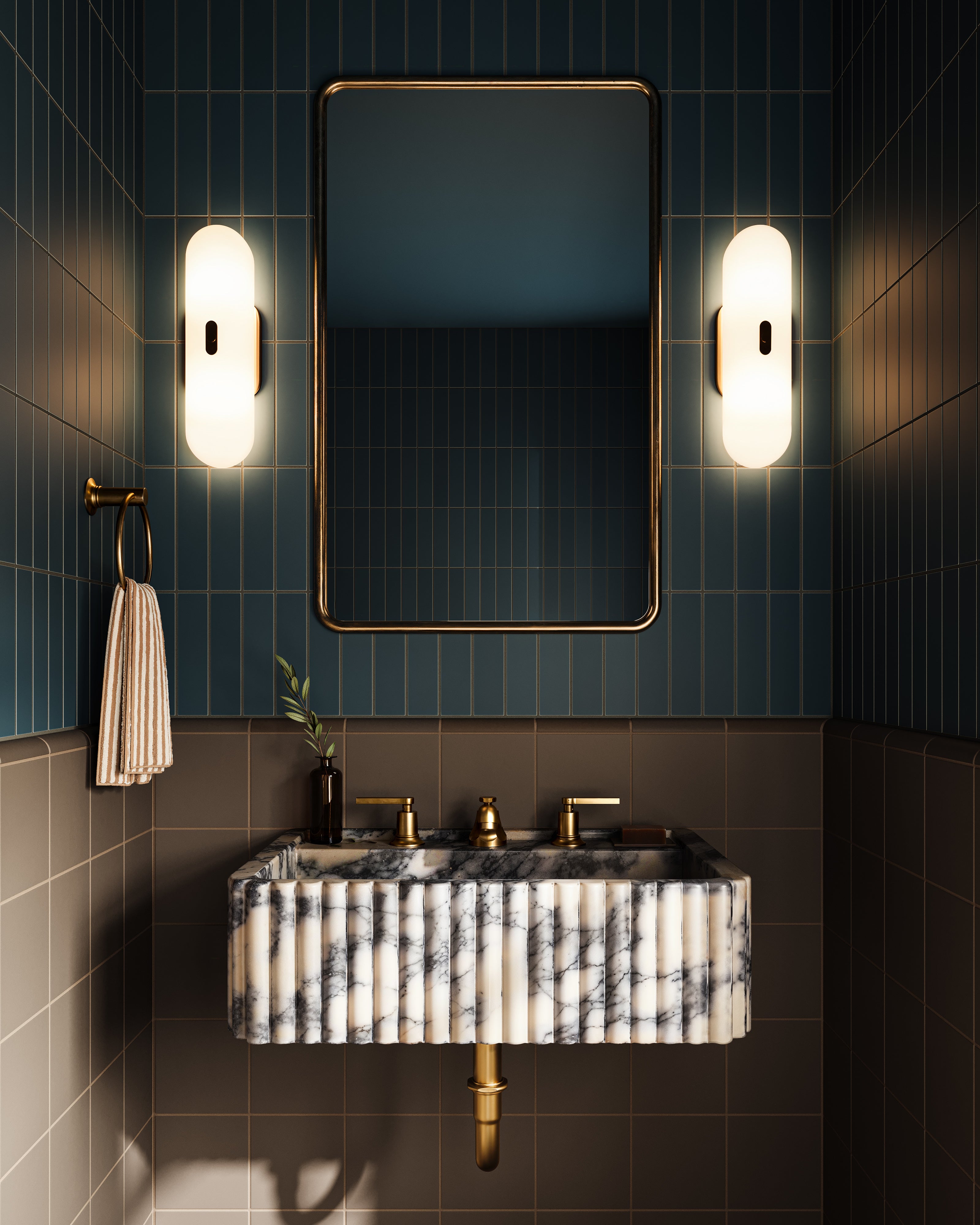 Emerson Towel Ring in French Brass