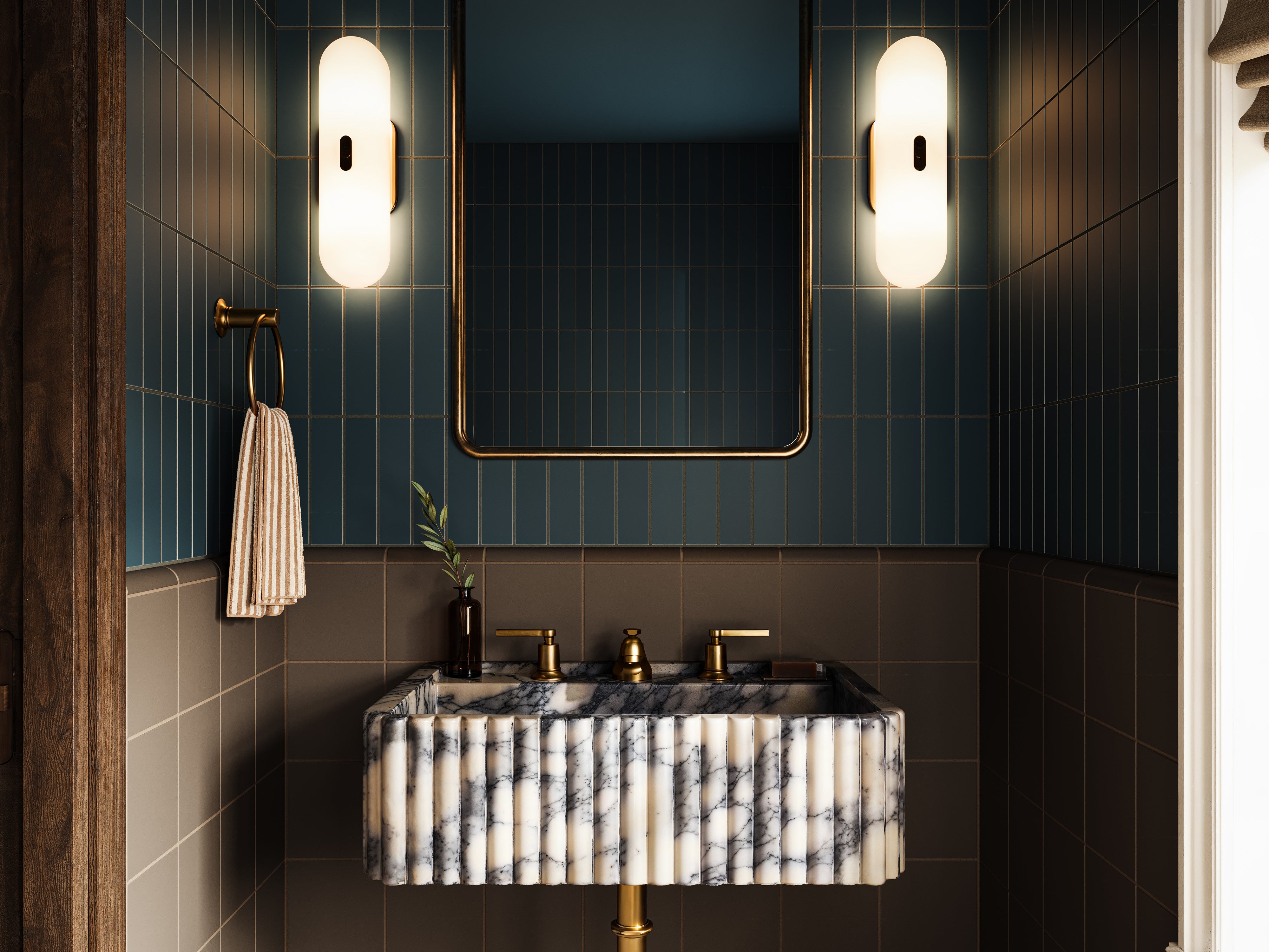 2x8 Natural Press Tile in King Tide Matte