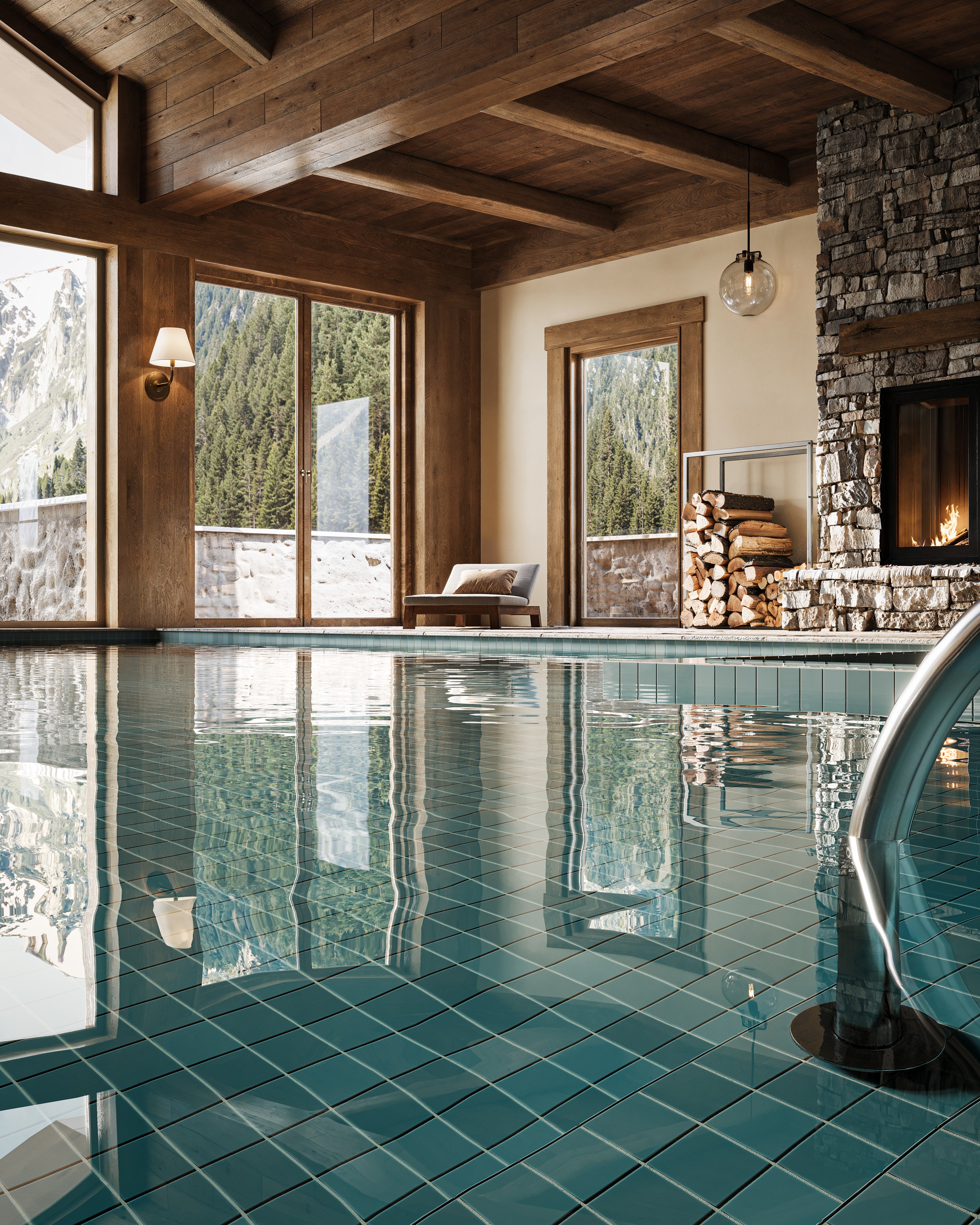 3x3 Straight Set Sheeted Natural Press Ceramic Mosaic Tile in North Fork Gloss
