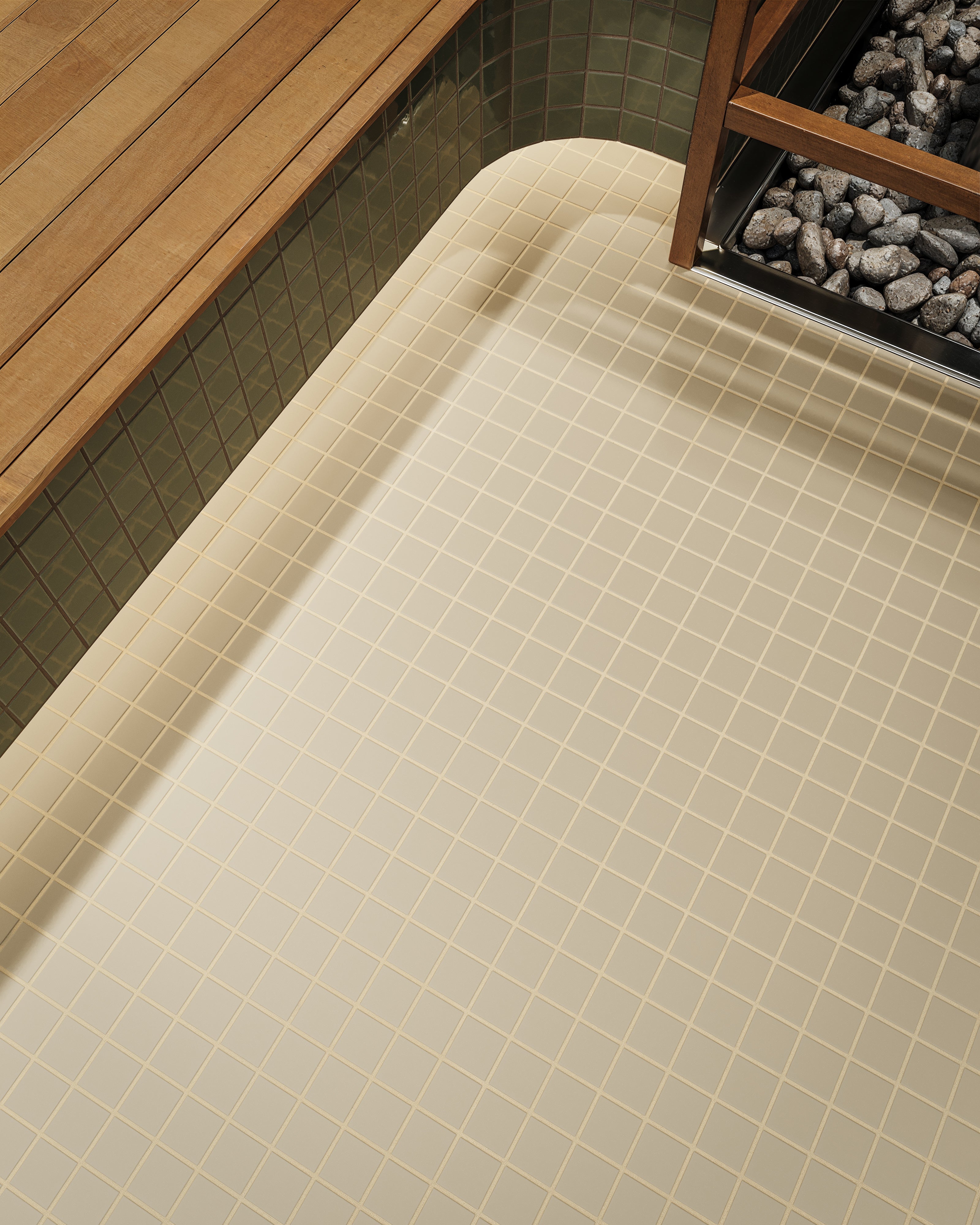 2x2 Straight Set Sheeted Natural Press Ceramic Mosaic Tile in Morel Matte