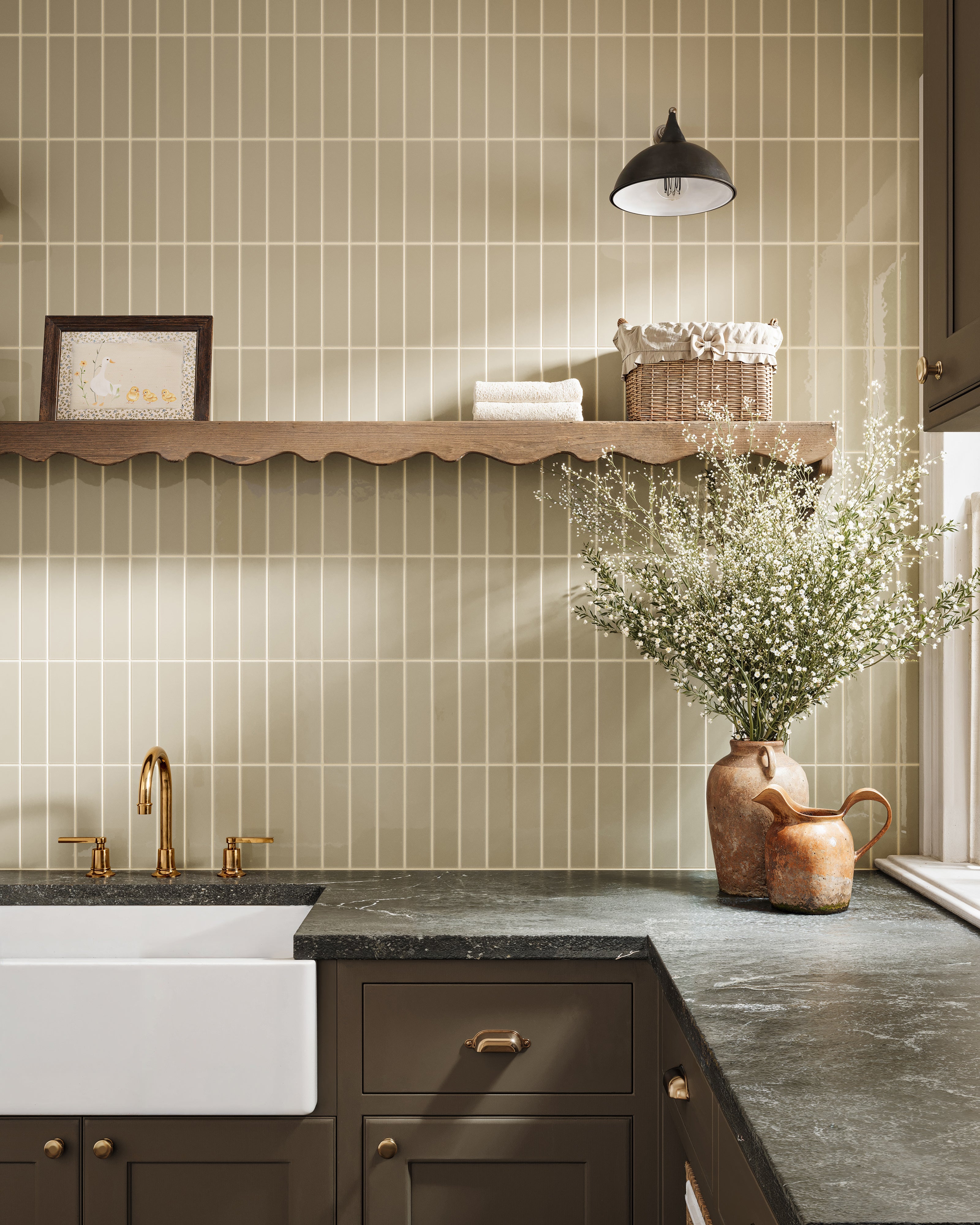 2x8 Natural Press Tile in Morel Gloss