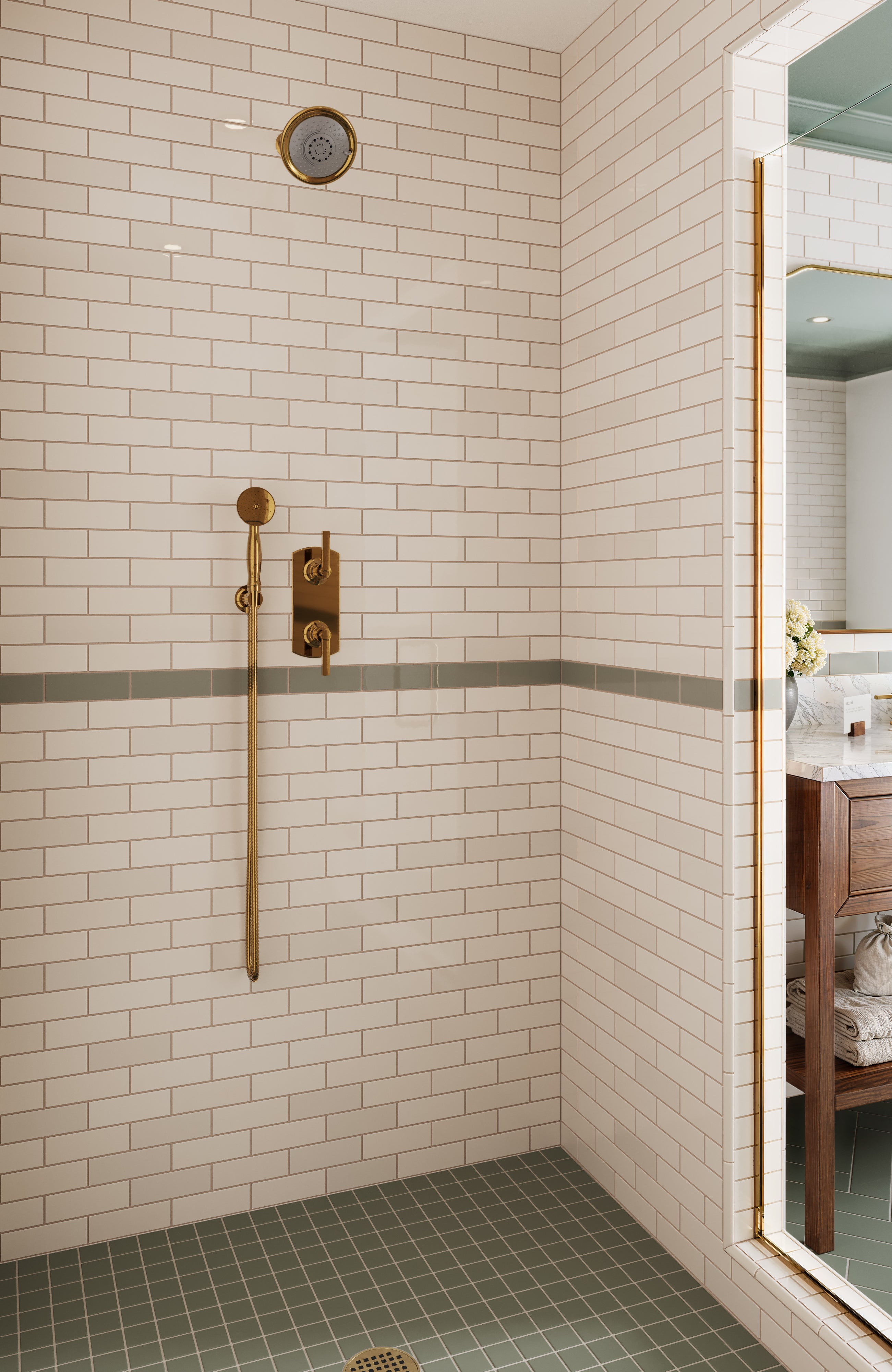 2x2 Straight Set Sheeted Natural Press Ceramic Mosaic Tile in Fern Matte