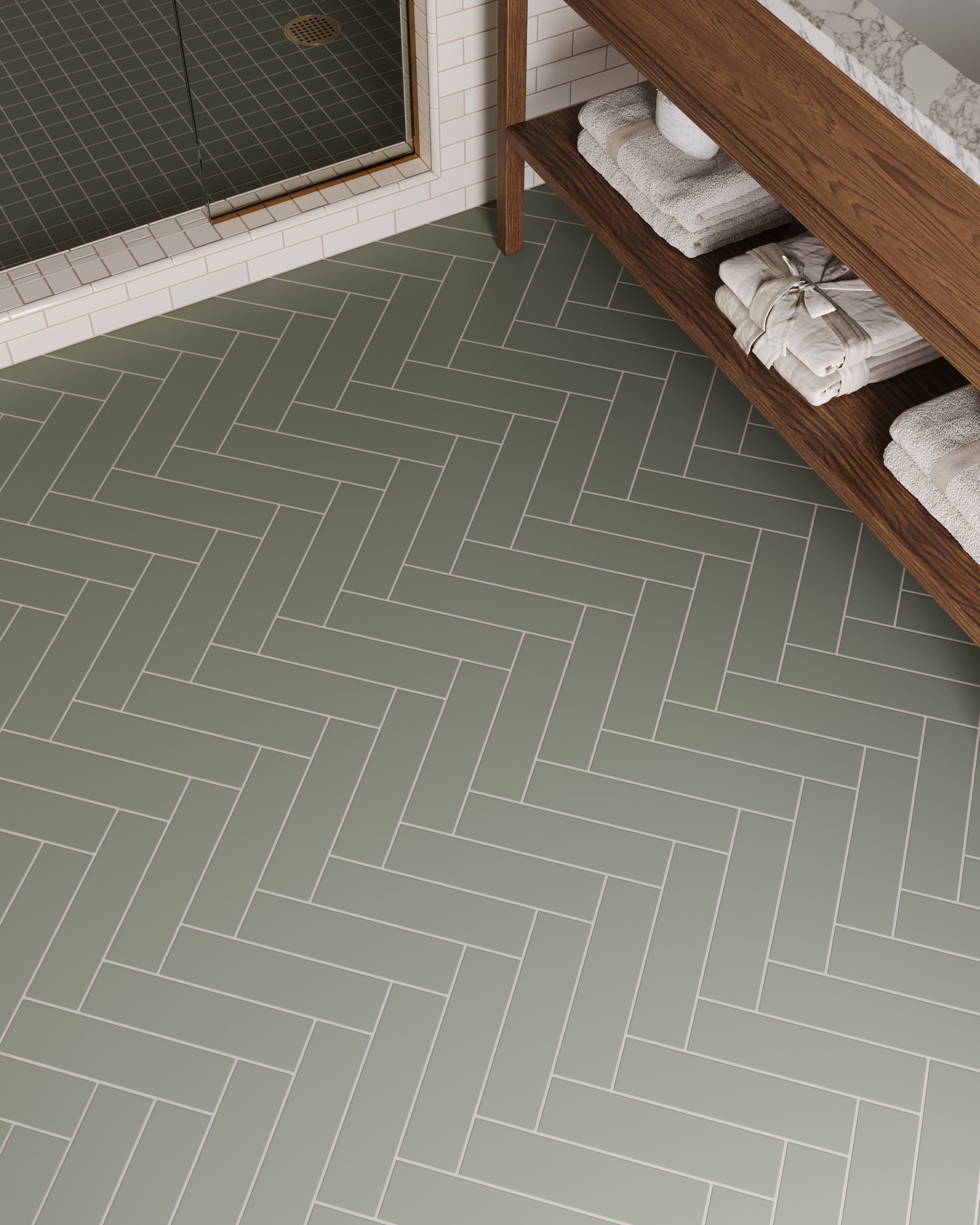 3x12 Natural Press Ceramic Tile in Fern Matte