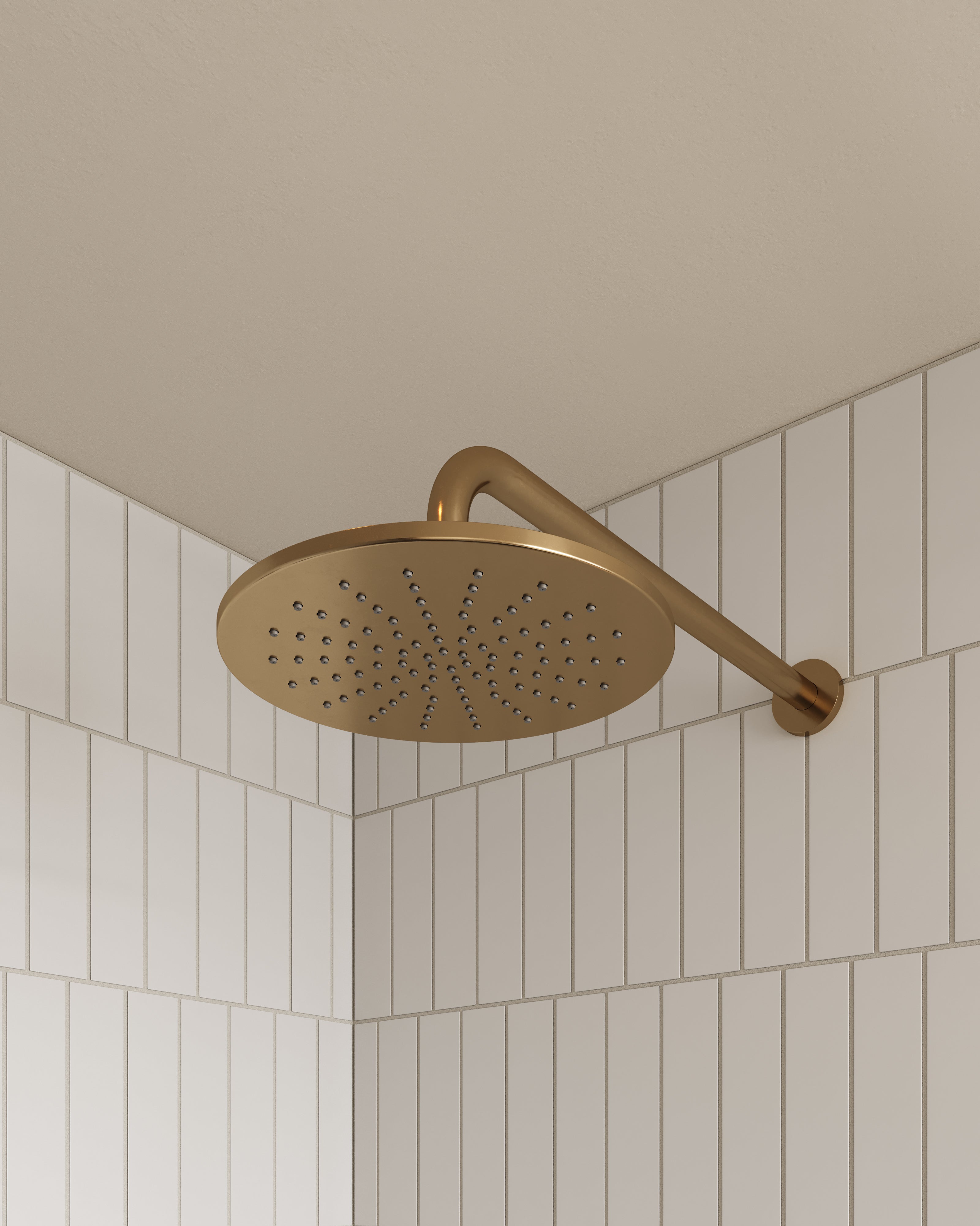 Shower 8" Flat Shower Head in French Brass