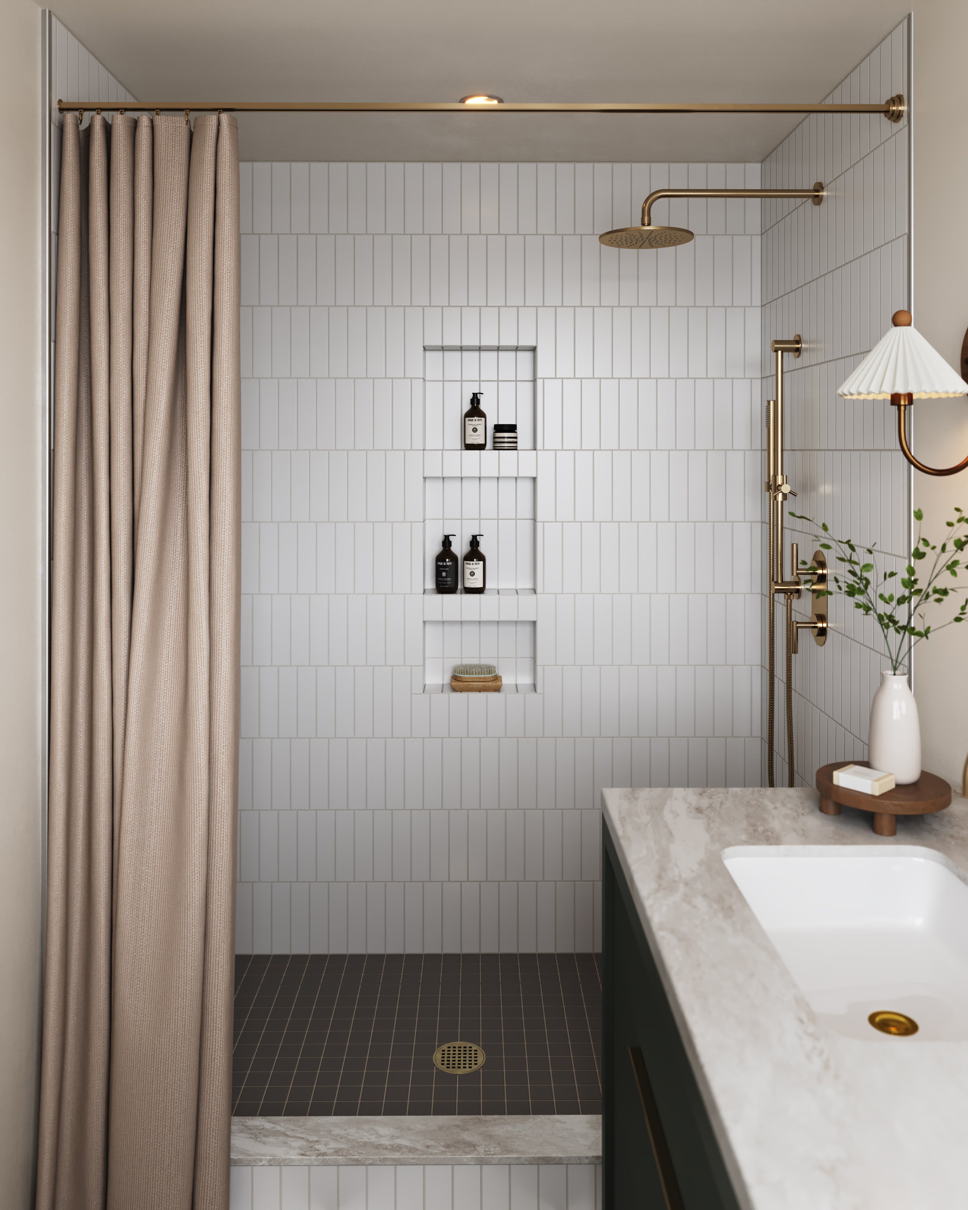 2x2 Straight Set Sheeted Natural Press Ceramic Mosaic Tile in Timberline Matte