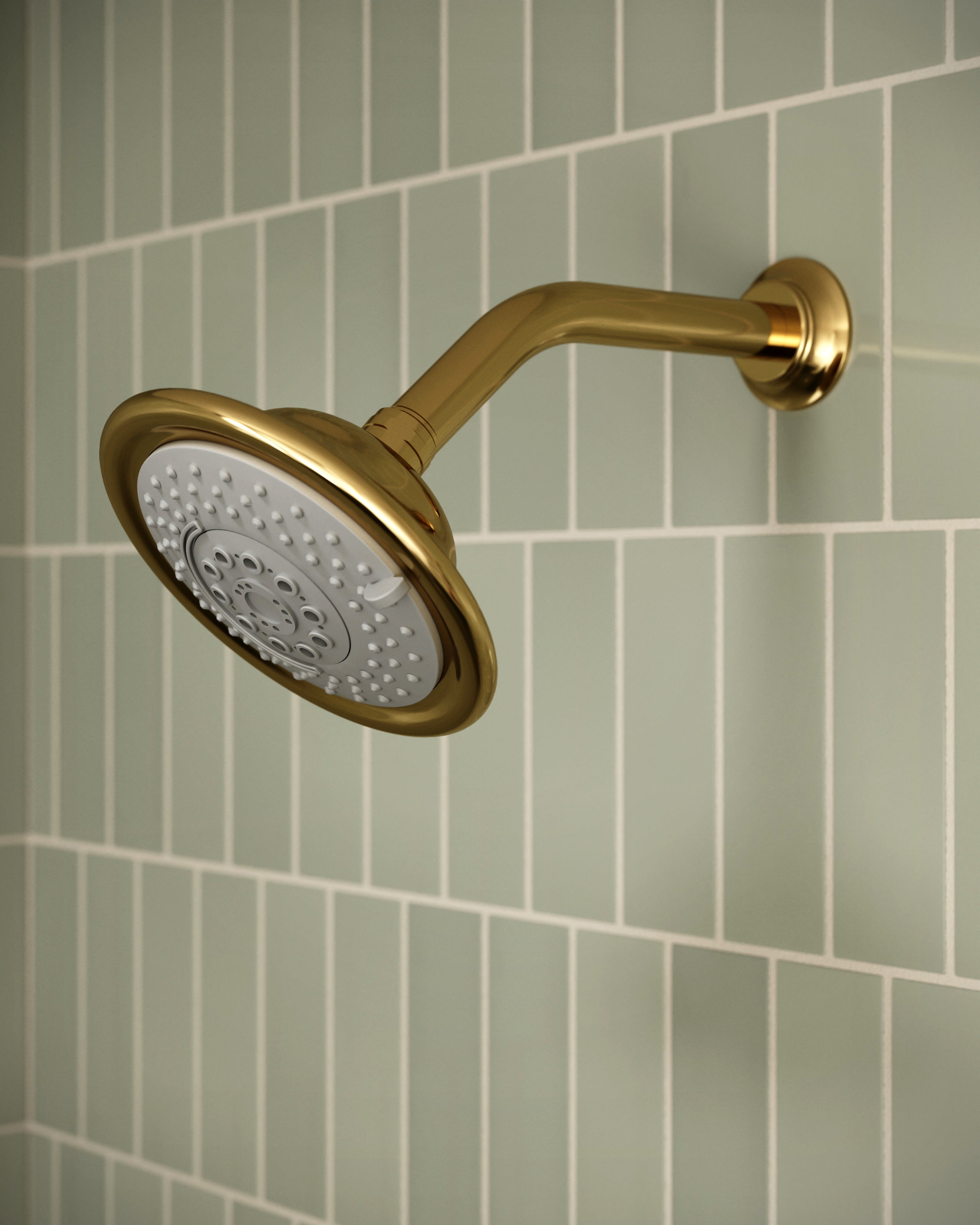 Emerson 45-Degree 8" Shower Arm with Flange in Polished Brass