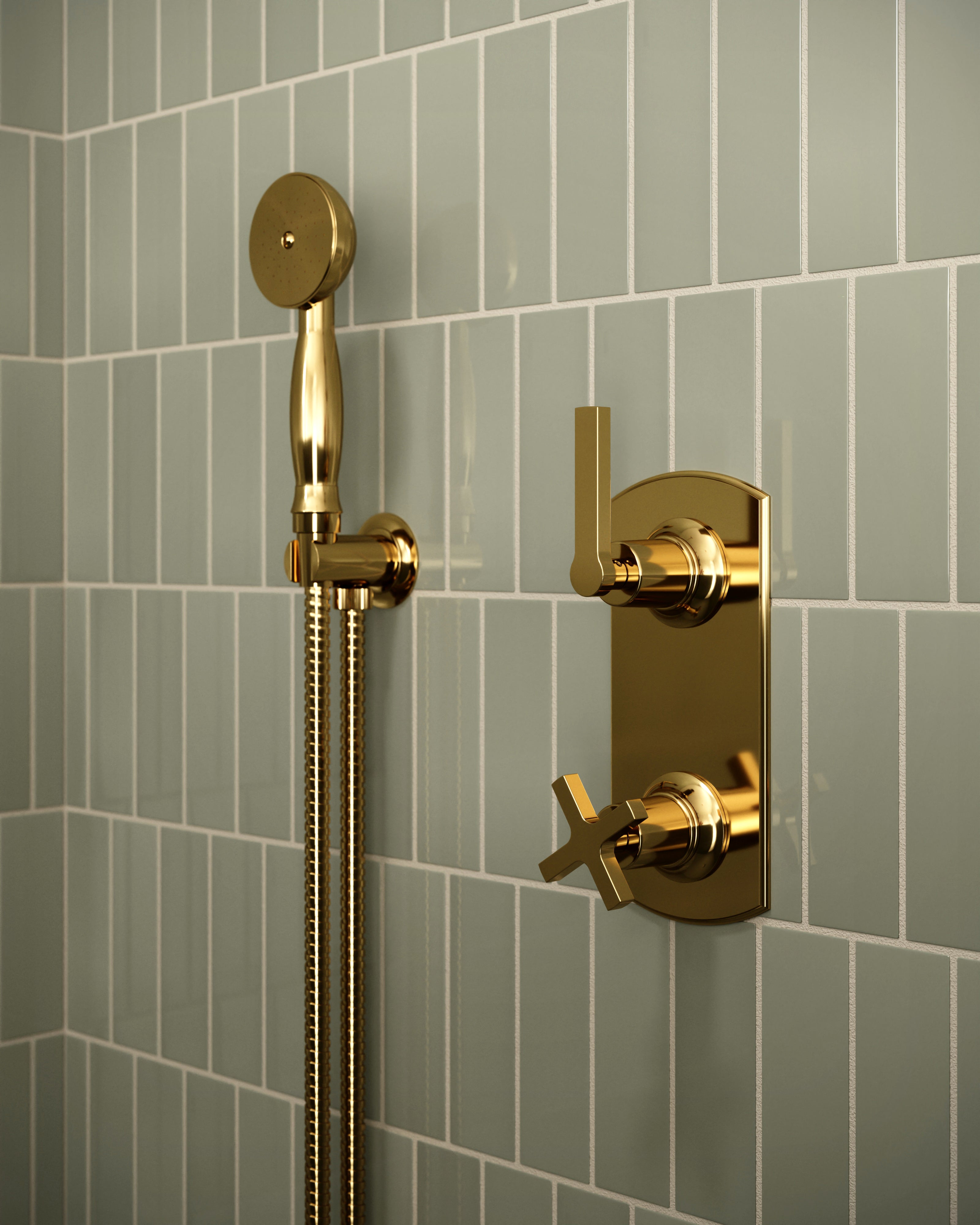 Emerson Wall Elbow with Hook Kit - Less Hand Shower in Polished Brass