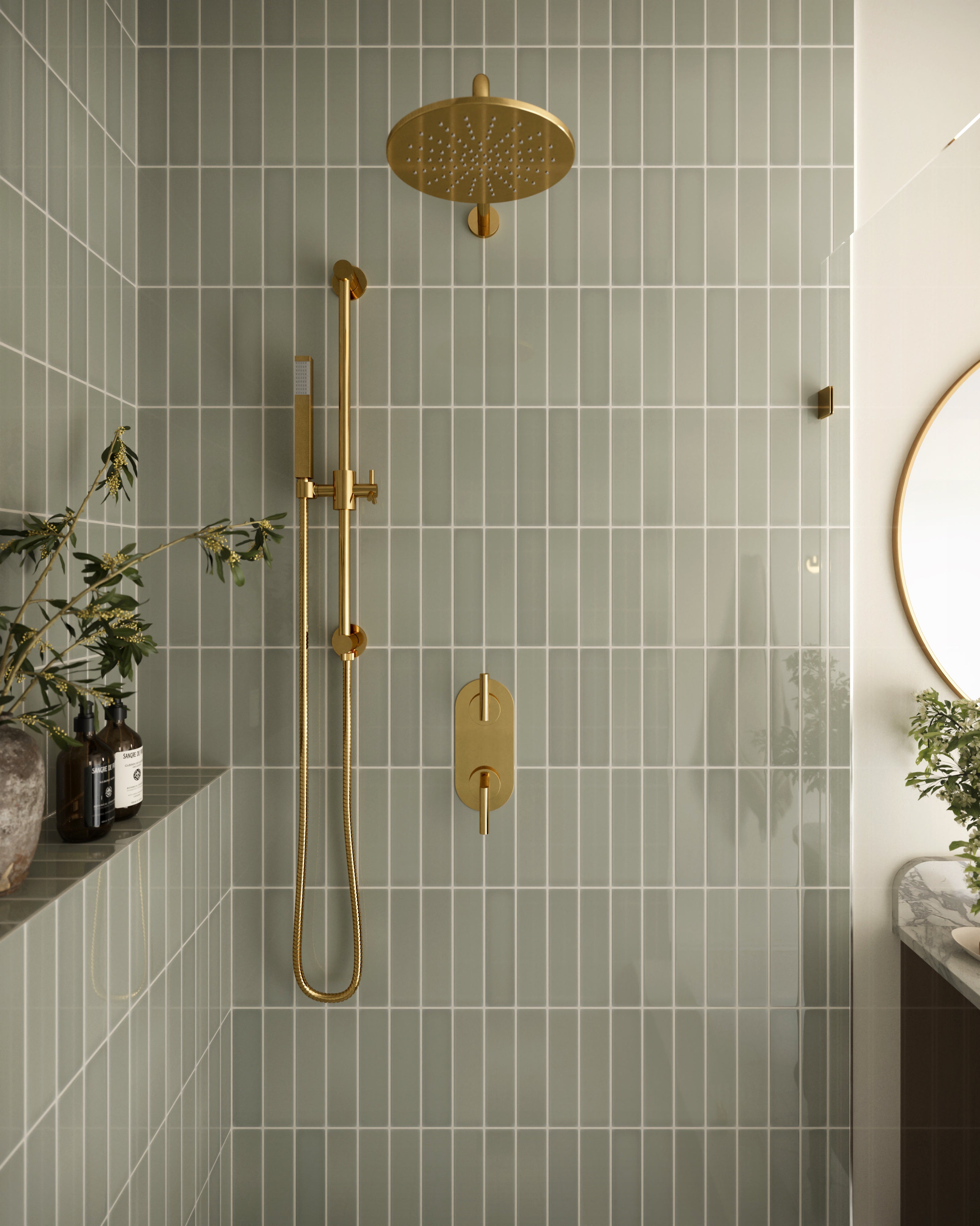 Flatiron Hand Shower in French Brass