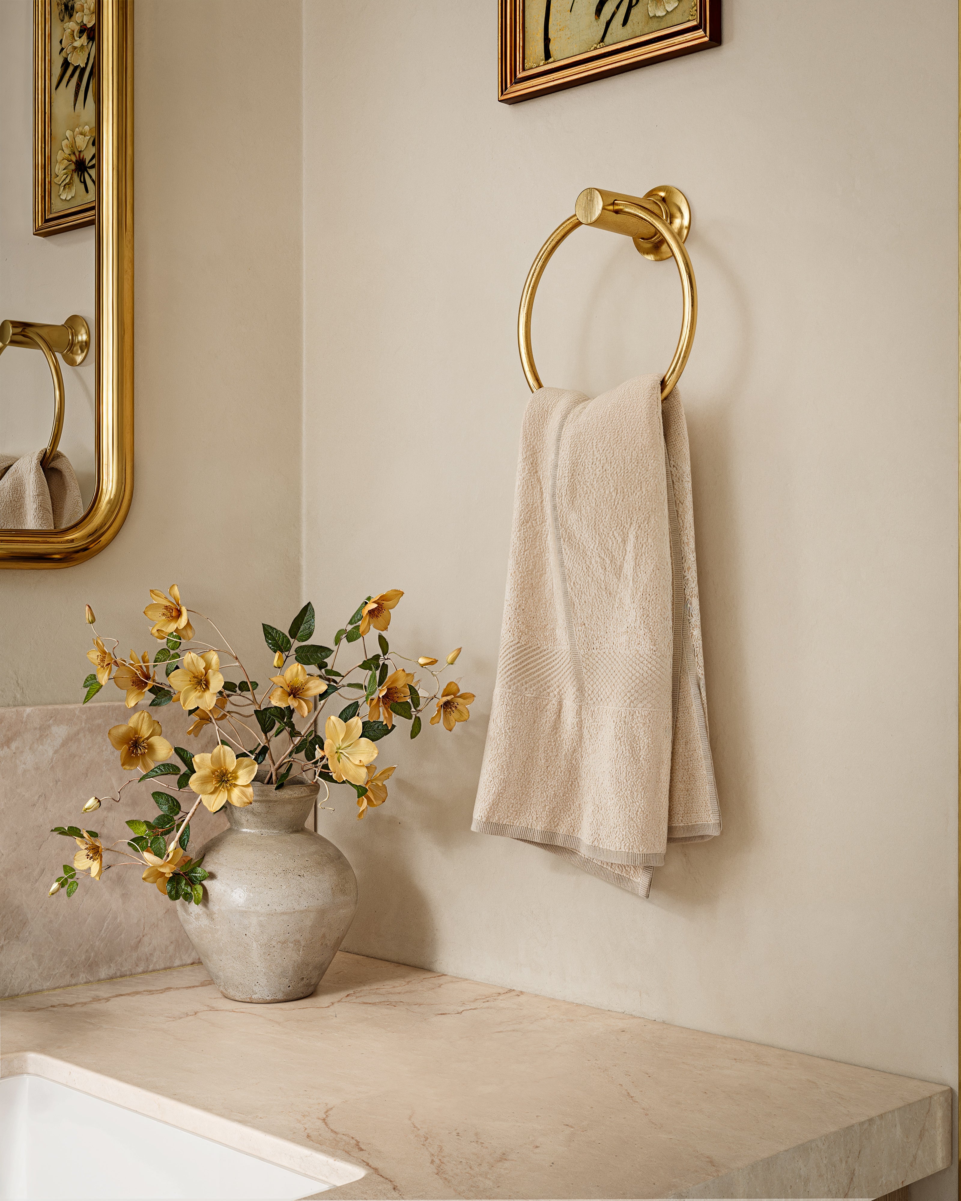 Emerson Towel Ring in Satin Brass