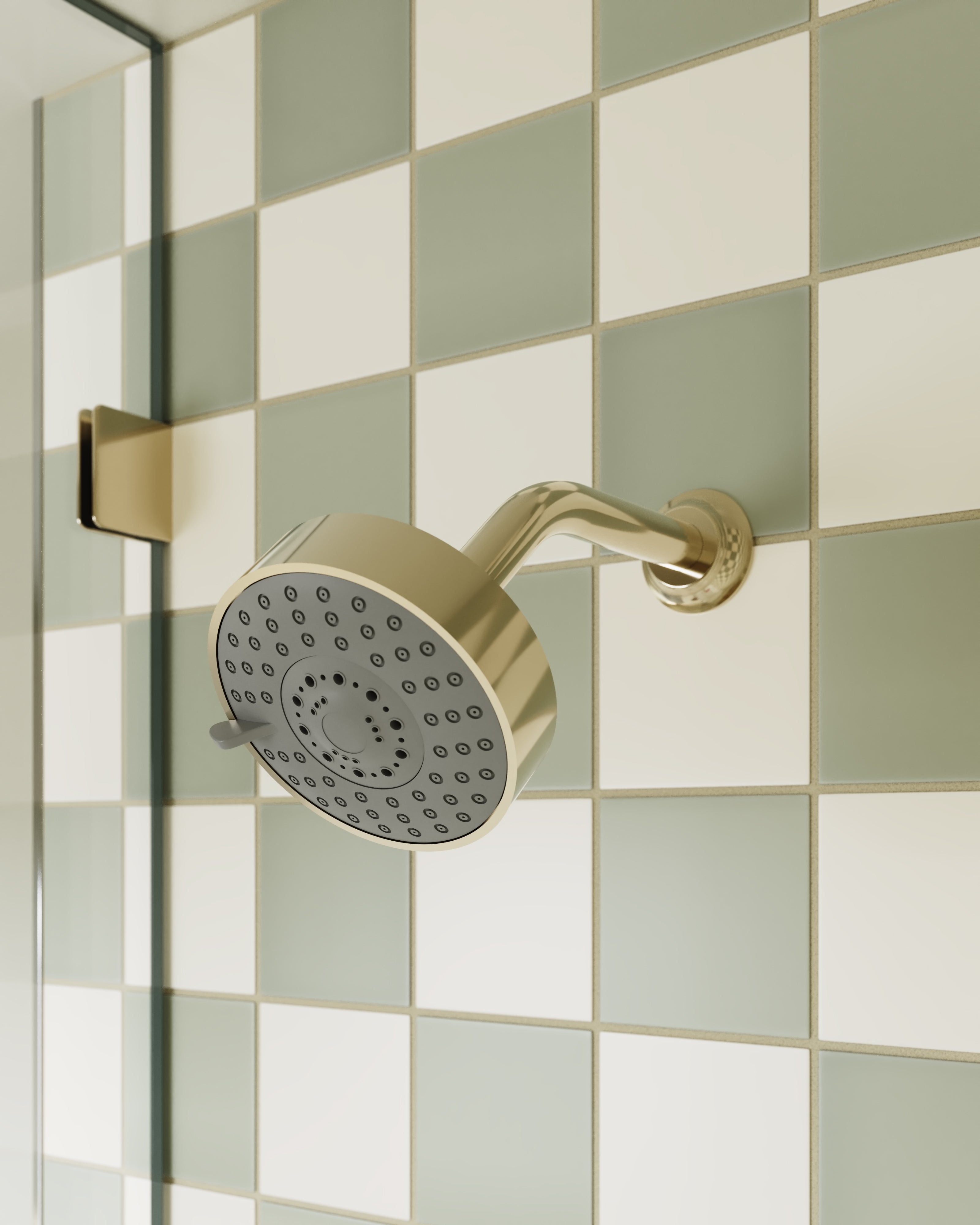 Emerson 45-Degree 8" Shower Arm with Flange in Polished Brass