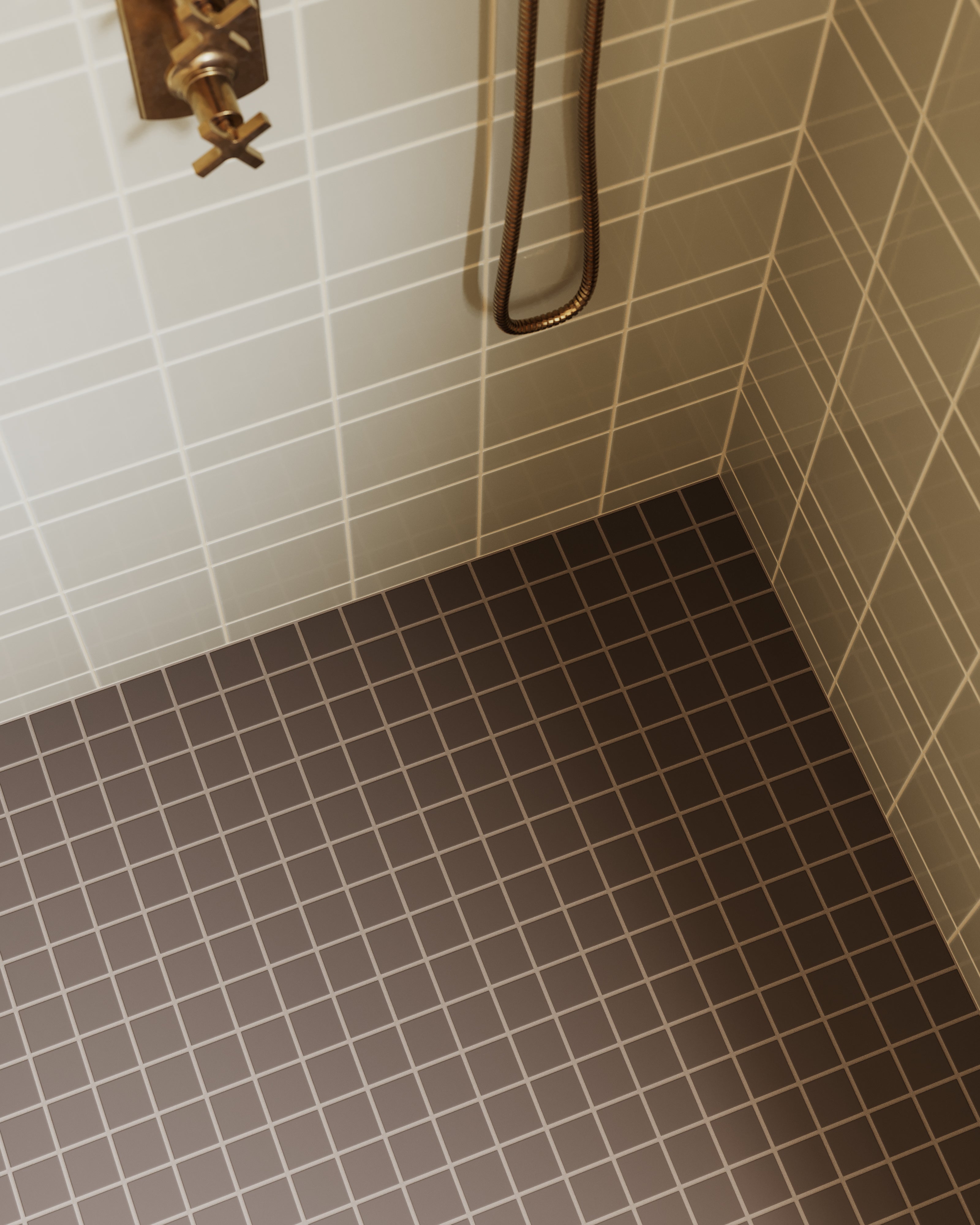 2x2 Straight Set Sheeted Natural Press Ceramic Mosaic Tile in Otter Matte